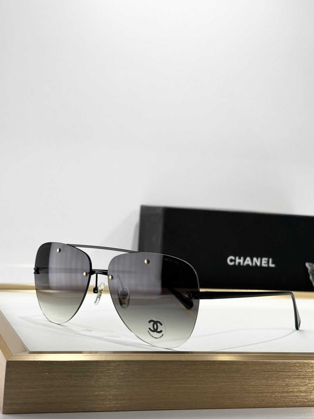 Chanel Luxury Rimless Aviator Sunglasses - Premium Designer Eyewear