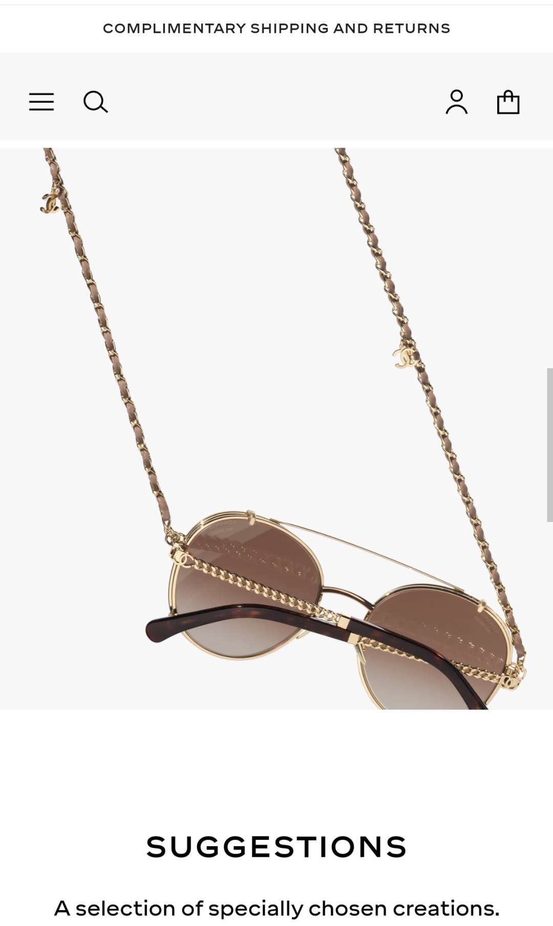 Chanel Round Optical Glasses with Clip-on Sunglasses & Chain
