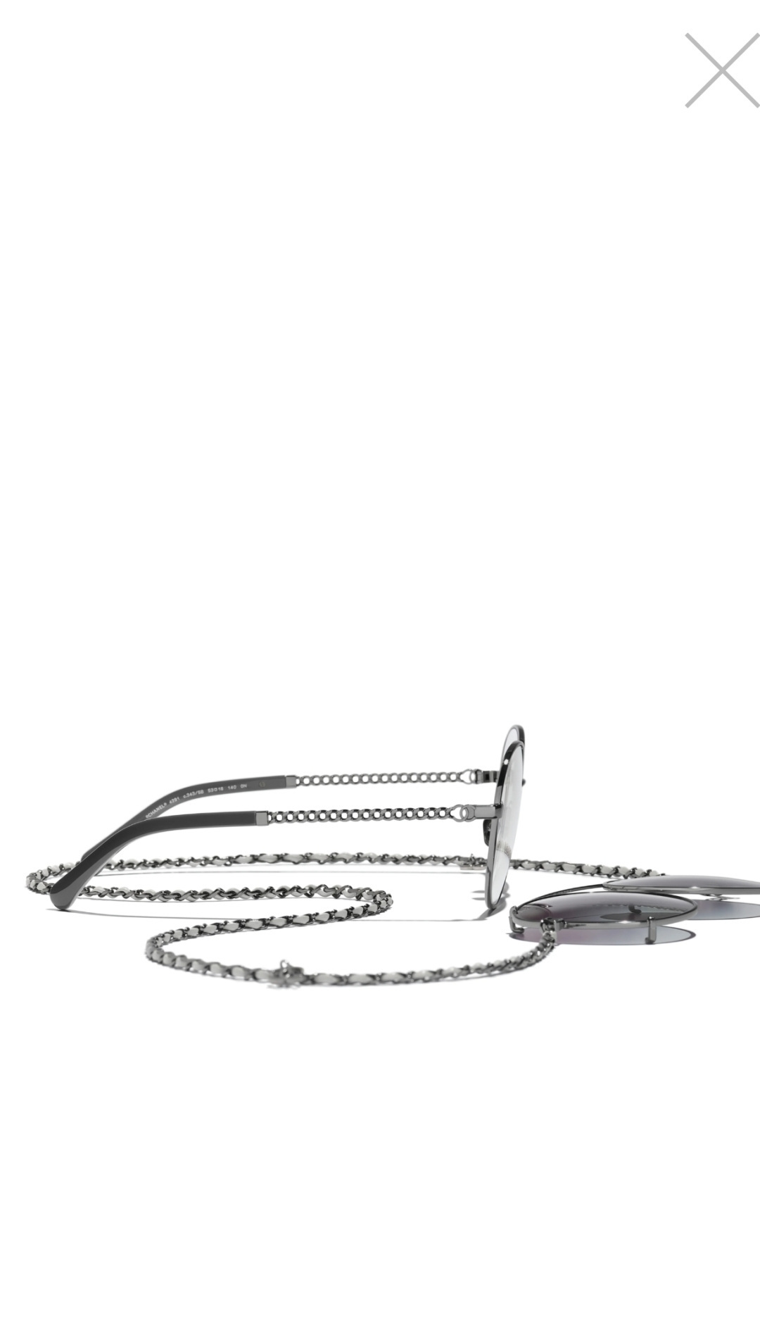 Chanel Round Optical Glasses with Clip-on Sunglasses & Chain