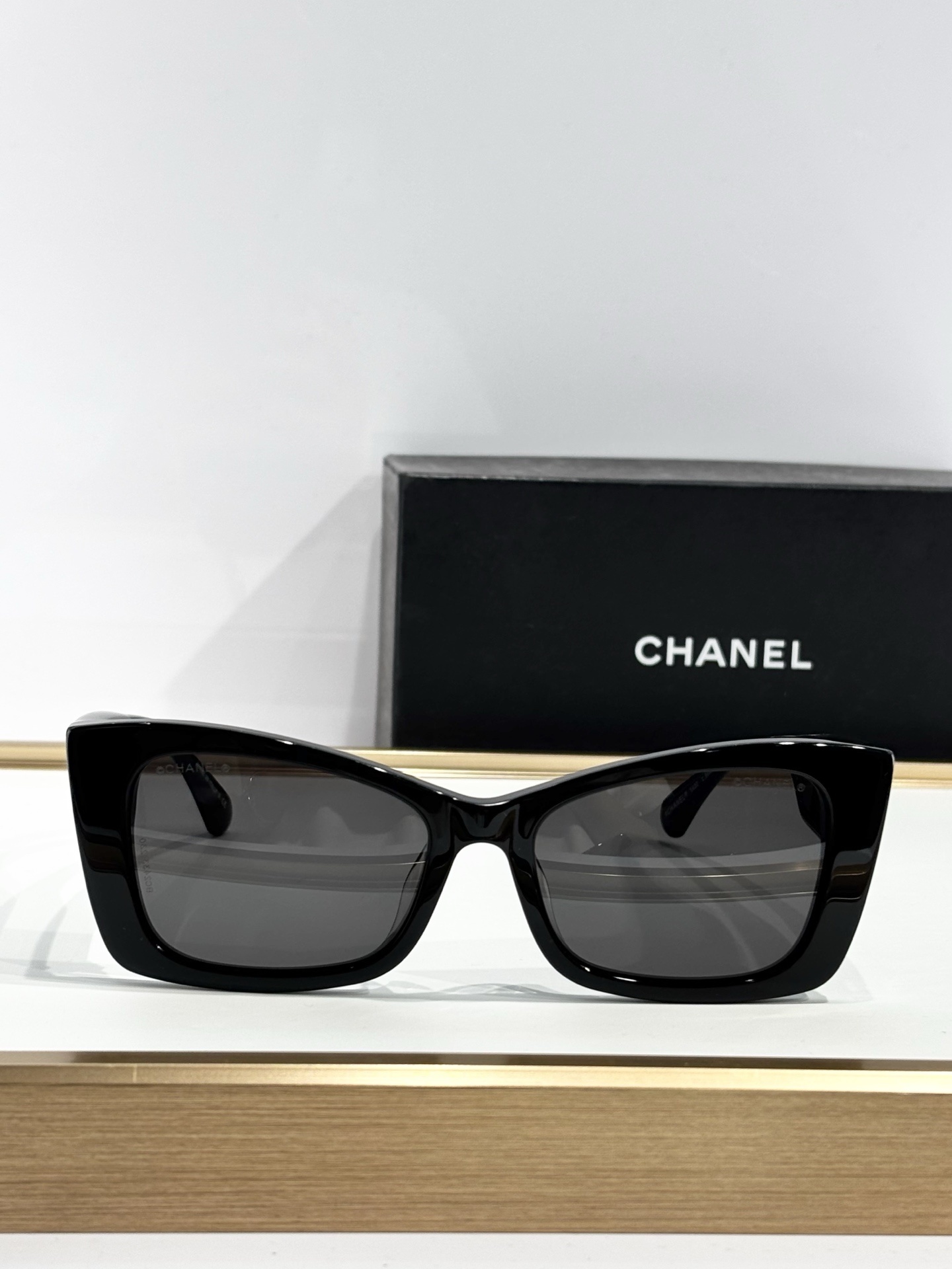 Chanel Luxury Black Butterfly Sunglasses for Women with CC Logo