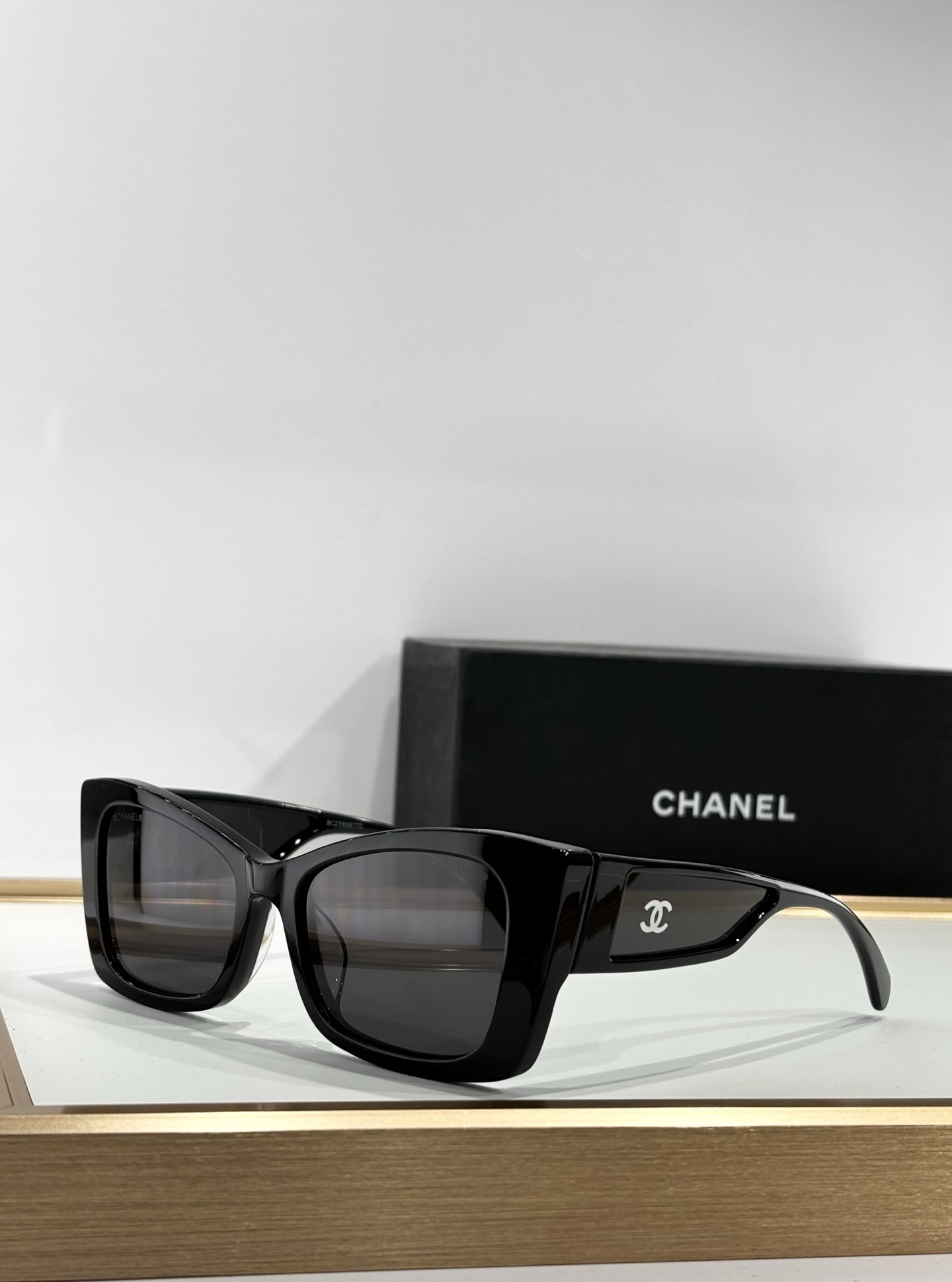Chanel Luxury Black Butterfly Sunglasses for Women with CC Logo
