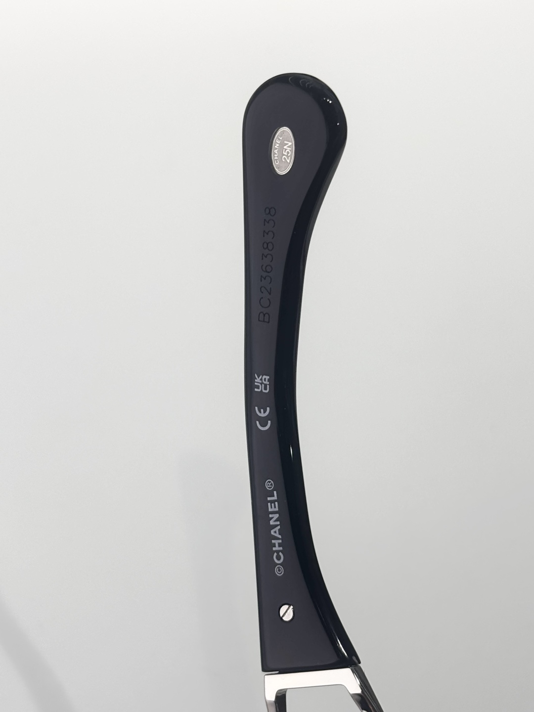 Chanel Shield Sunglasses with Crystal CC Logo Rimless Design