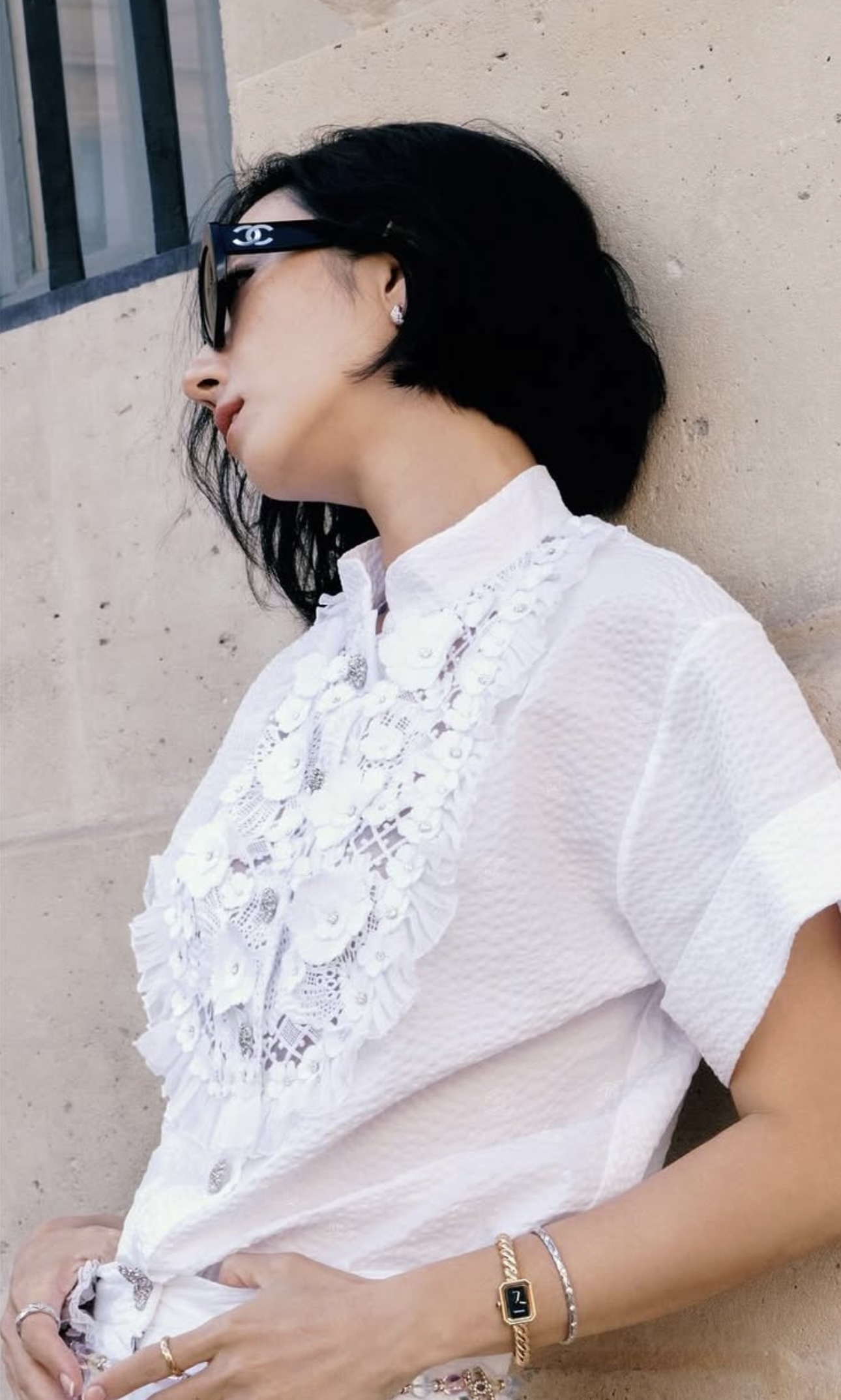 Luxury White Floral Lace Embroidered Blouse - Chic Summer Style