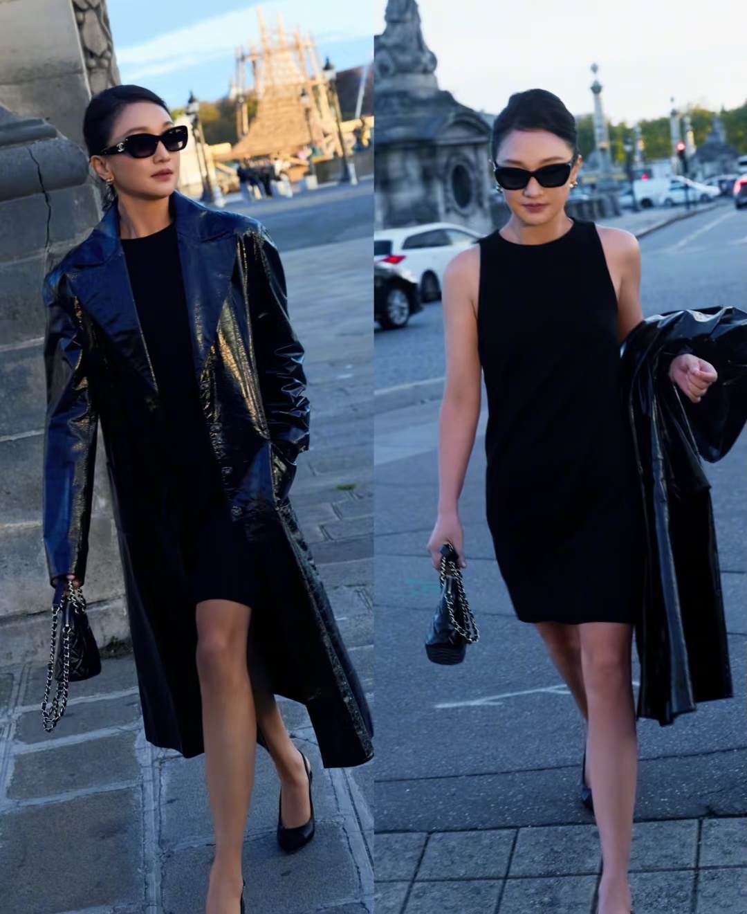 Luxury Black Patent Leather Trench Coat - Sleek High-Gloss Jacket