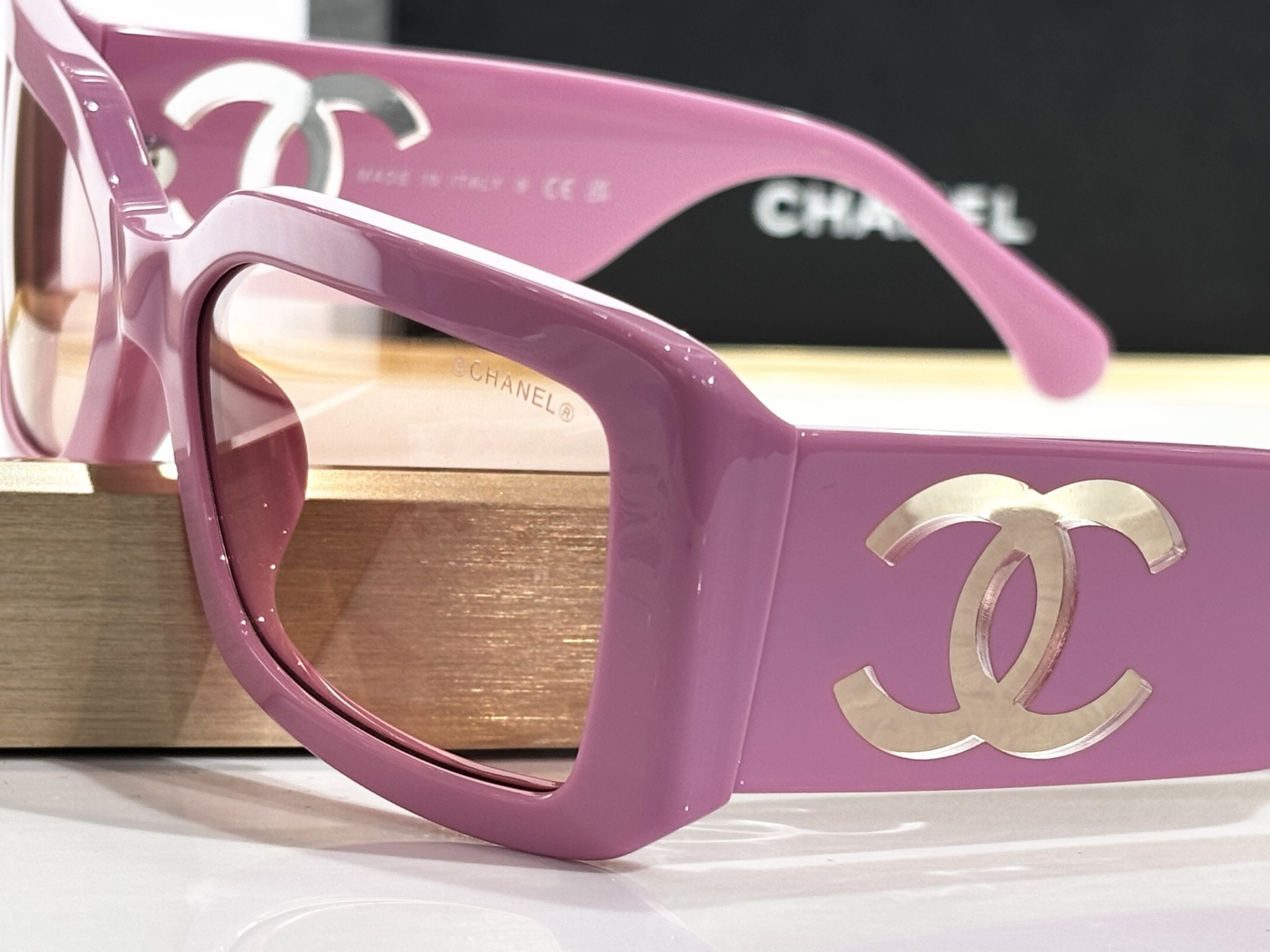 Chanel Pink Rectangular Sunglasses - Luxury Acetate Eyewear