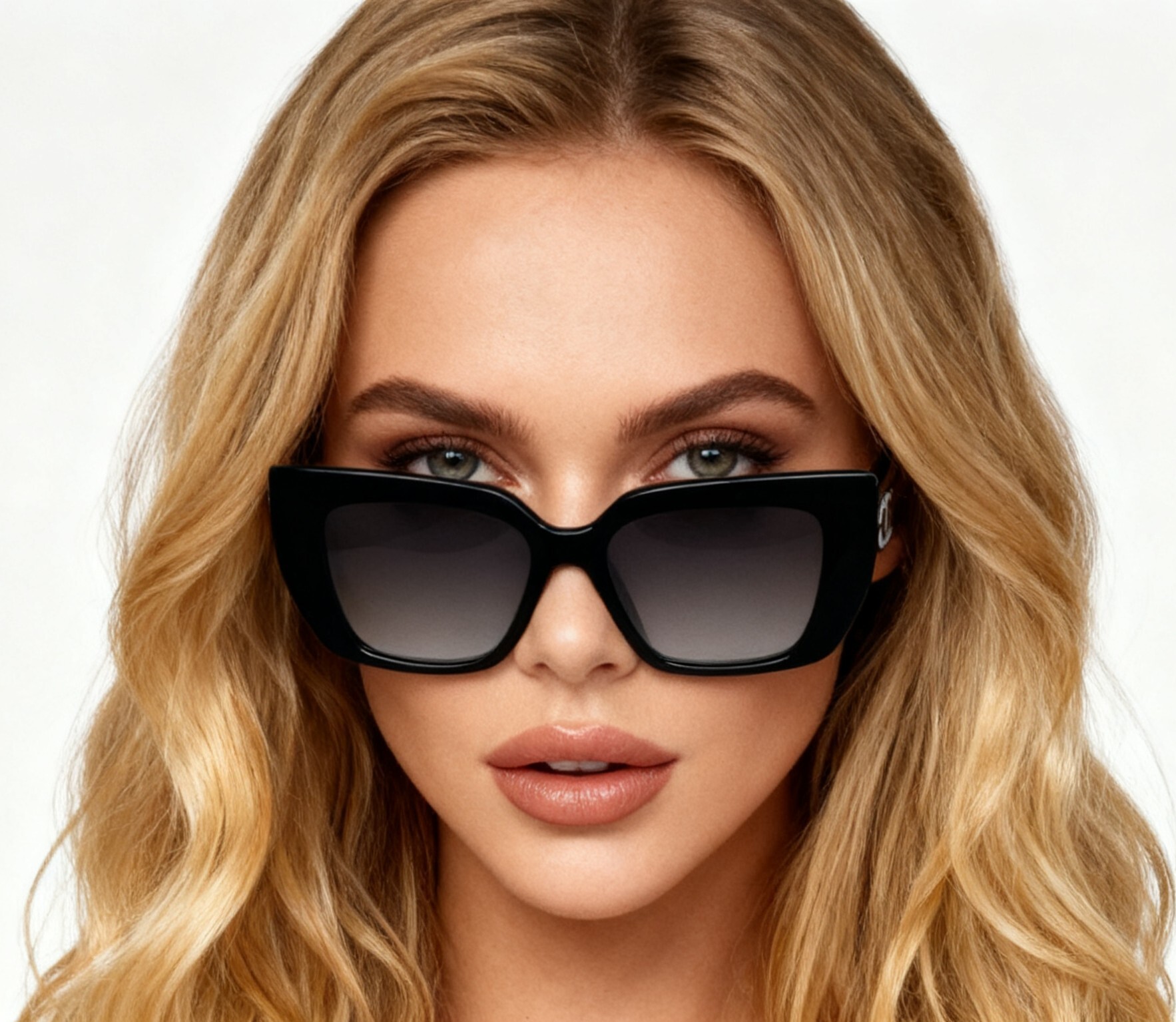 Chanel Luxury Oversized Square Sunglasses - Black Gradient Lens