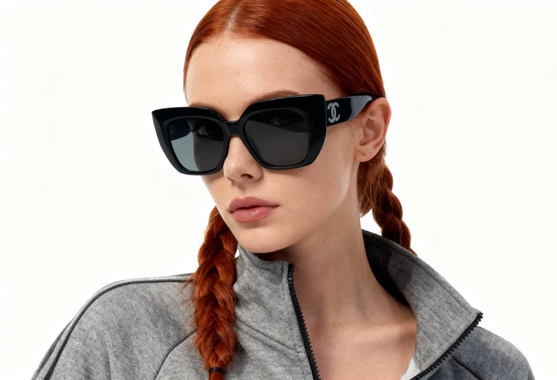 Luxury Oversized Square Sunglasses - Designer Logo Eyewear