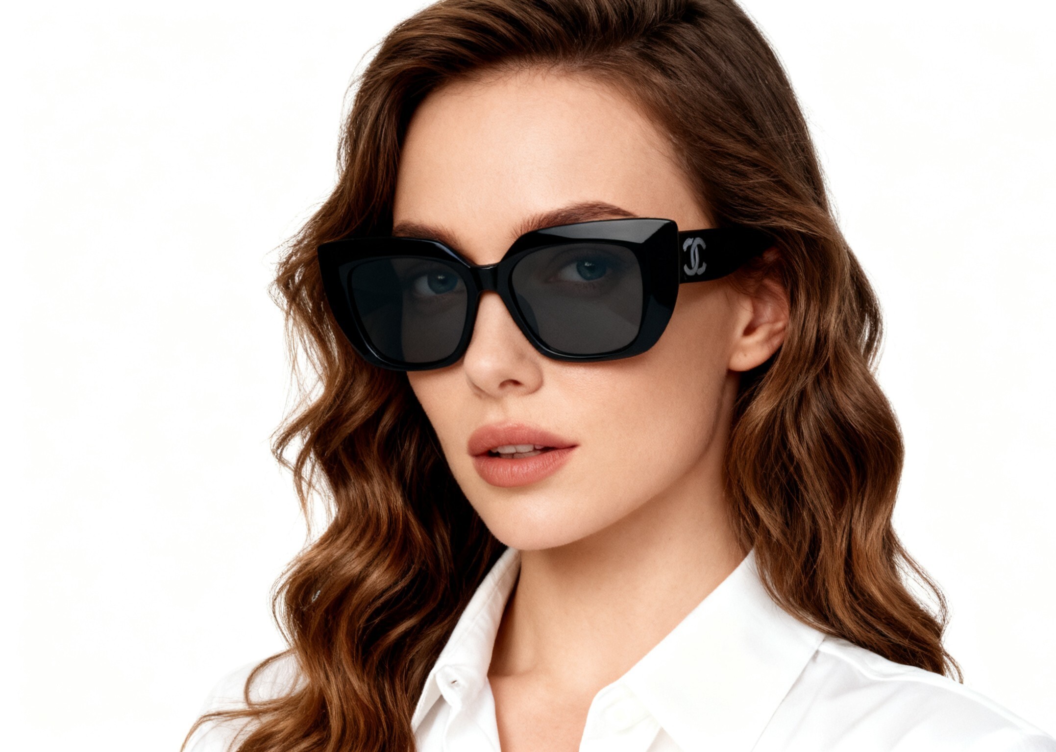 Luxury Oversized Square Sunglasses - Designer Logo Eyewear