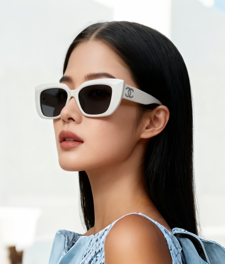 Luxury Oversized Square Sunglasses - Designer Logo Eyewear