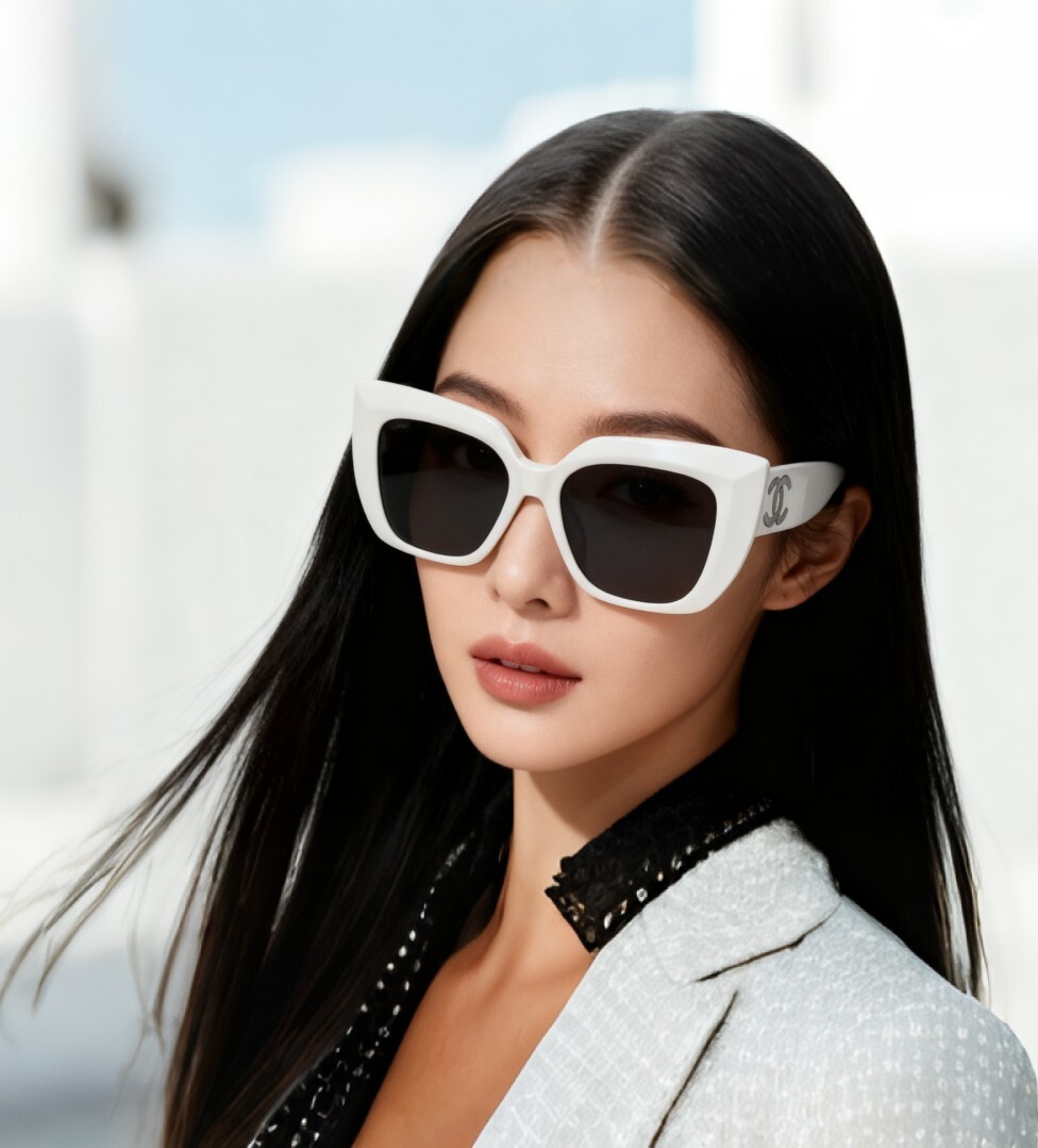 Luxury Oversized Square Sunglasses - Designer Logo Eyewear