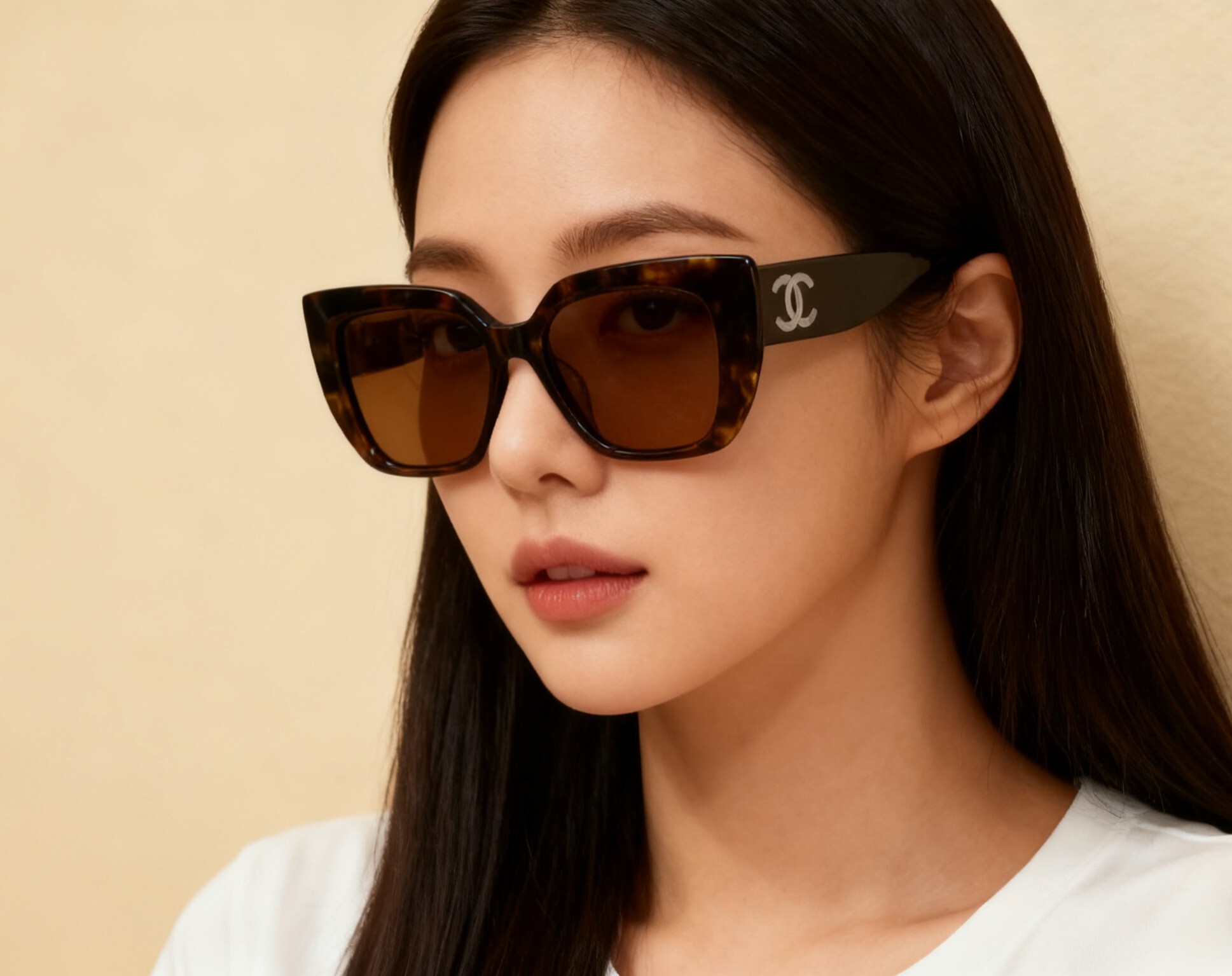 Luxury Oversized Square Sunglasses - Designer Logo Eyewear