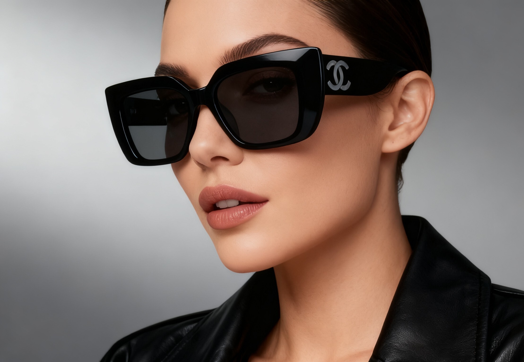 Luxury Oversized Square Sunglasses - Designer Logo Eyewear
