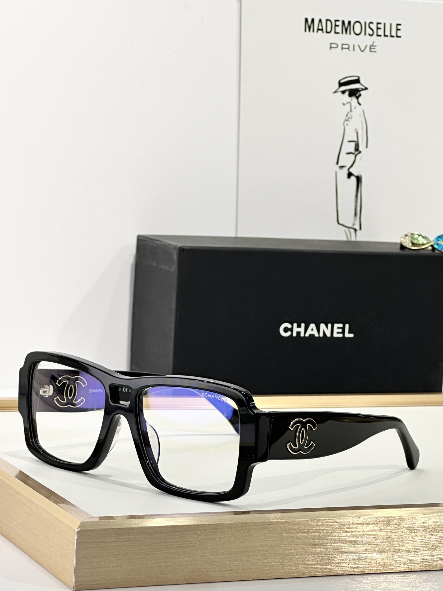 Chanel Luxury Square Eyeglasses with CC Logo - Premium Eyewear