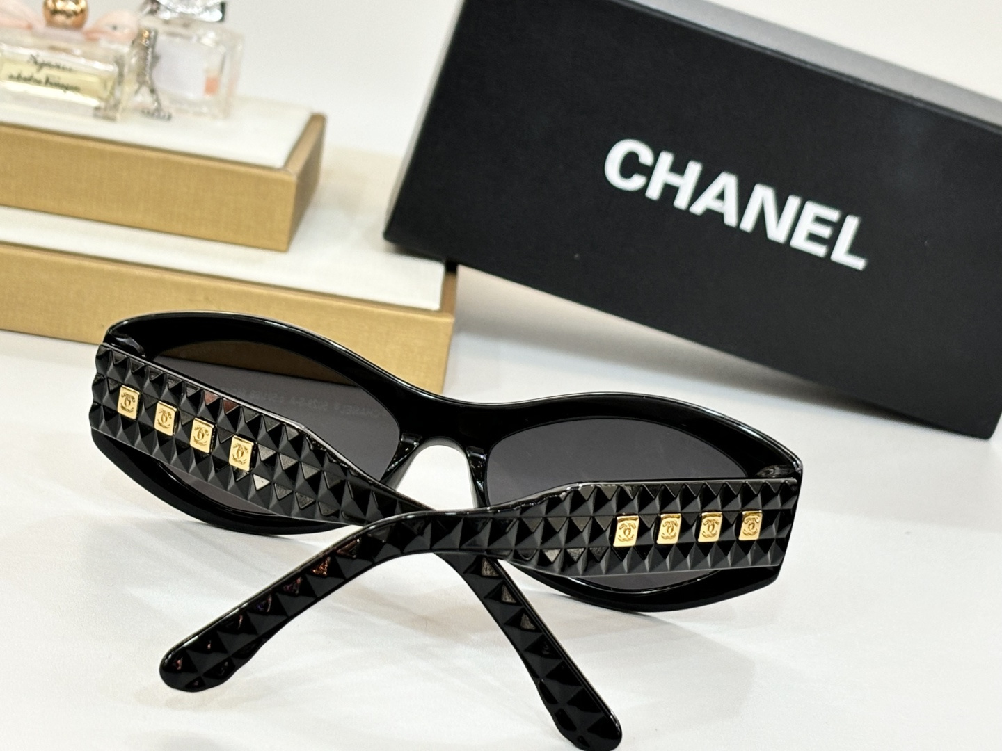 Chanel Luxury Oval Quilted Sunglasses for Women - UV Protection