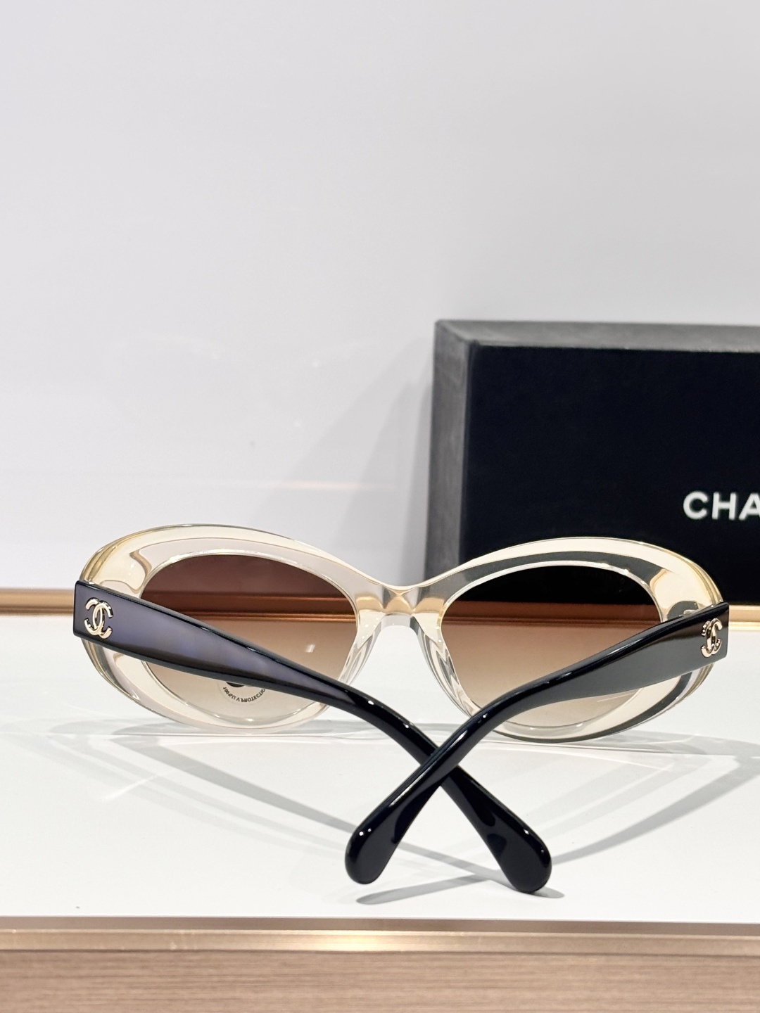 Chanel Luxury Oval Sunglasses - Elegant Gradient Lens Eyewear