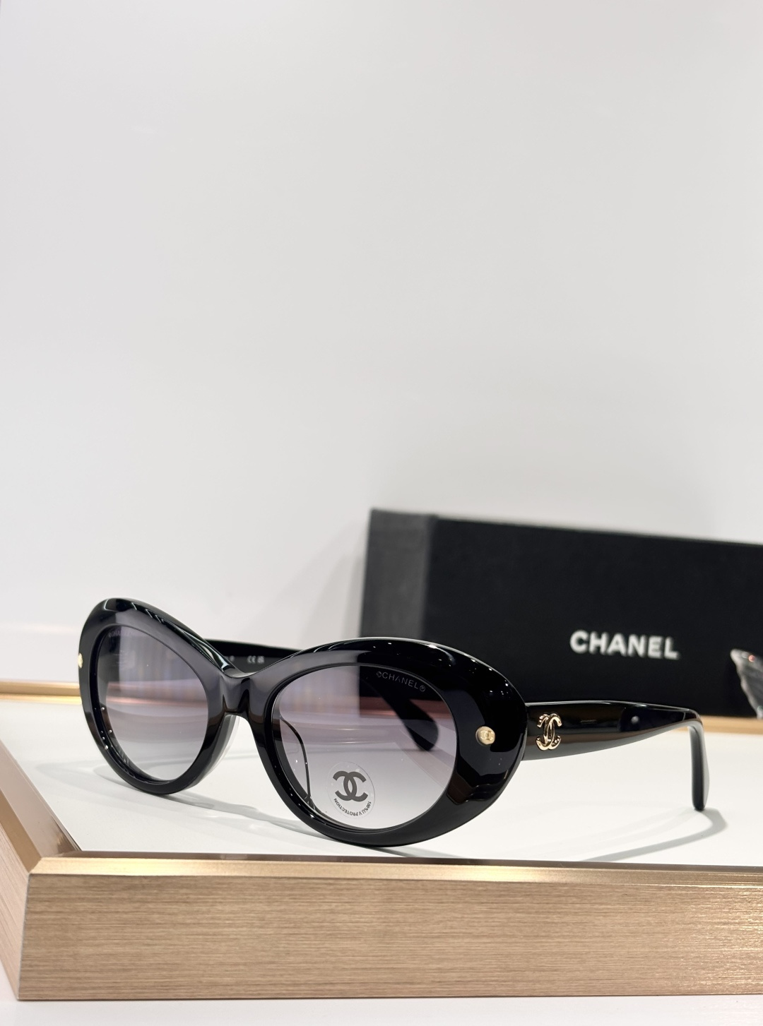 Chanel Luxury Oval Sunglasses - Elegant Gradient Lens Eyewear