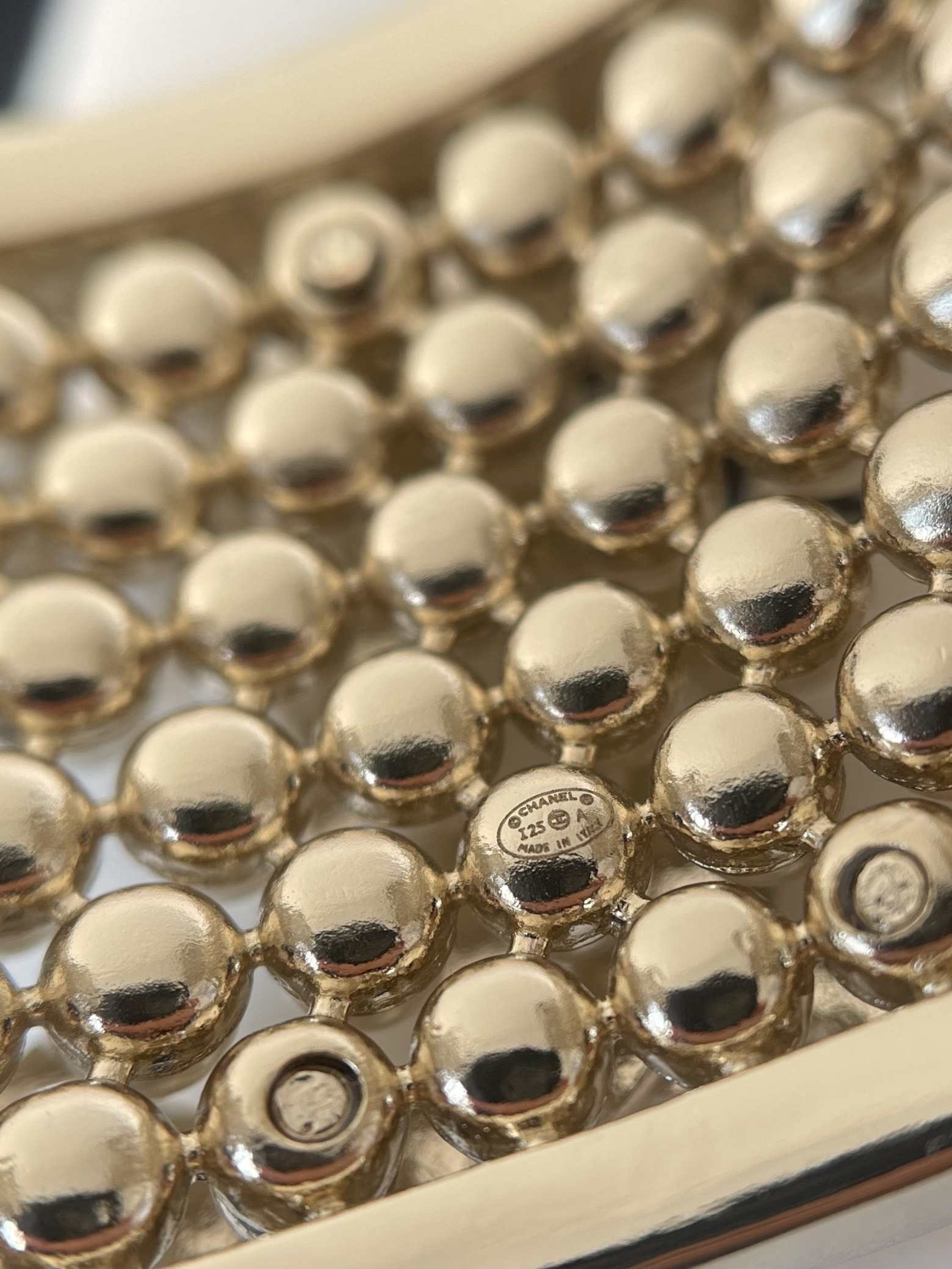 Chanel 2024/25 Metiers d'Art Pearl & Crystal Wide Cuff Bracelet Gold