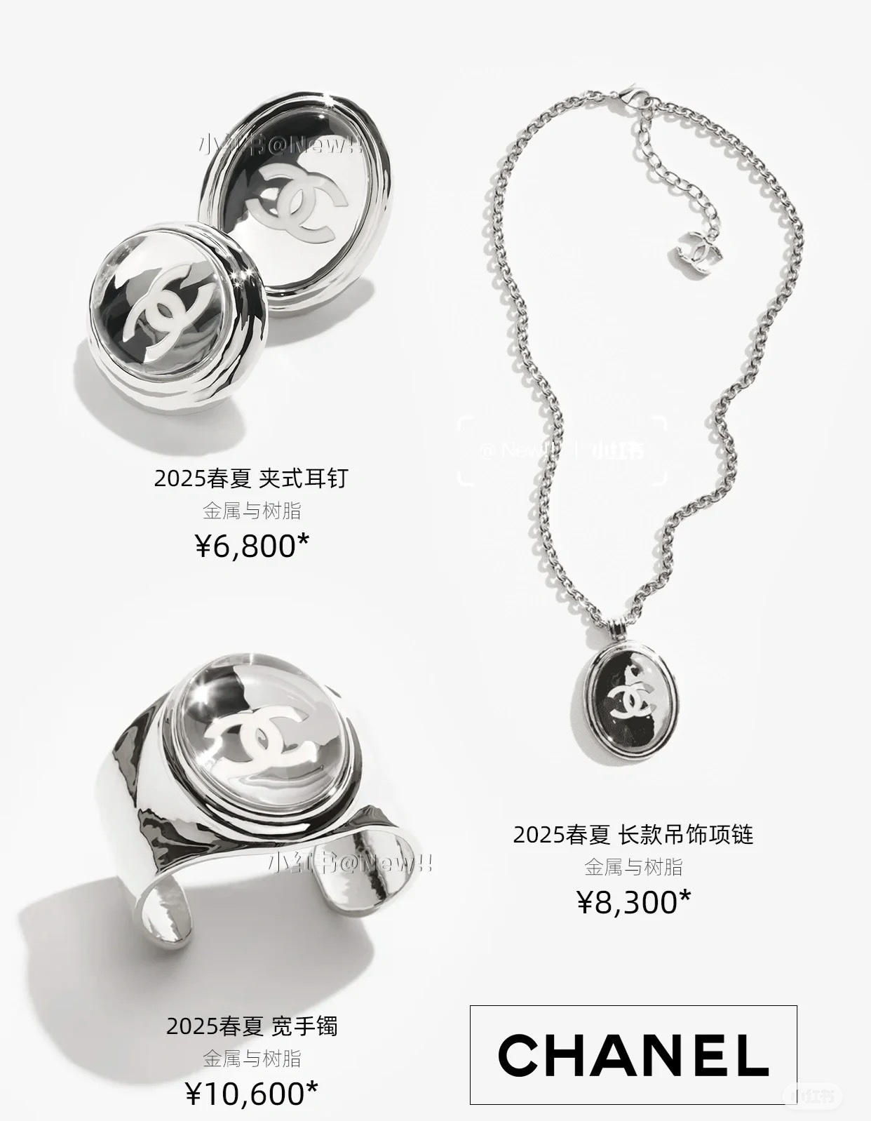 Chanel 2025 SS Metal & Resin CC Logo Jewelry Collection