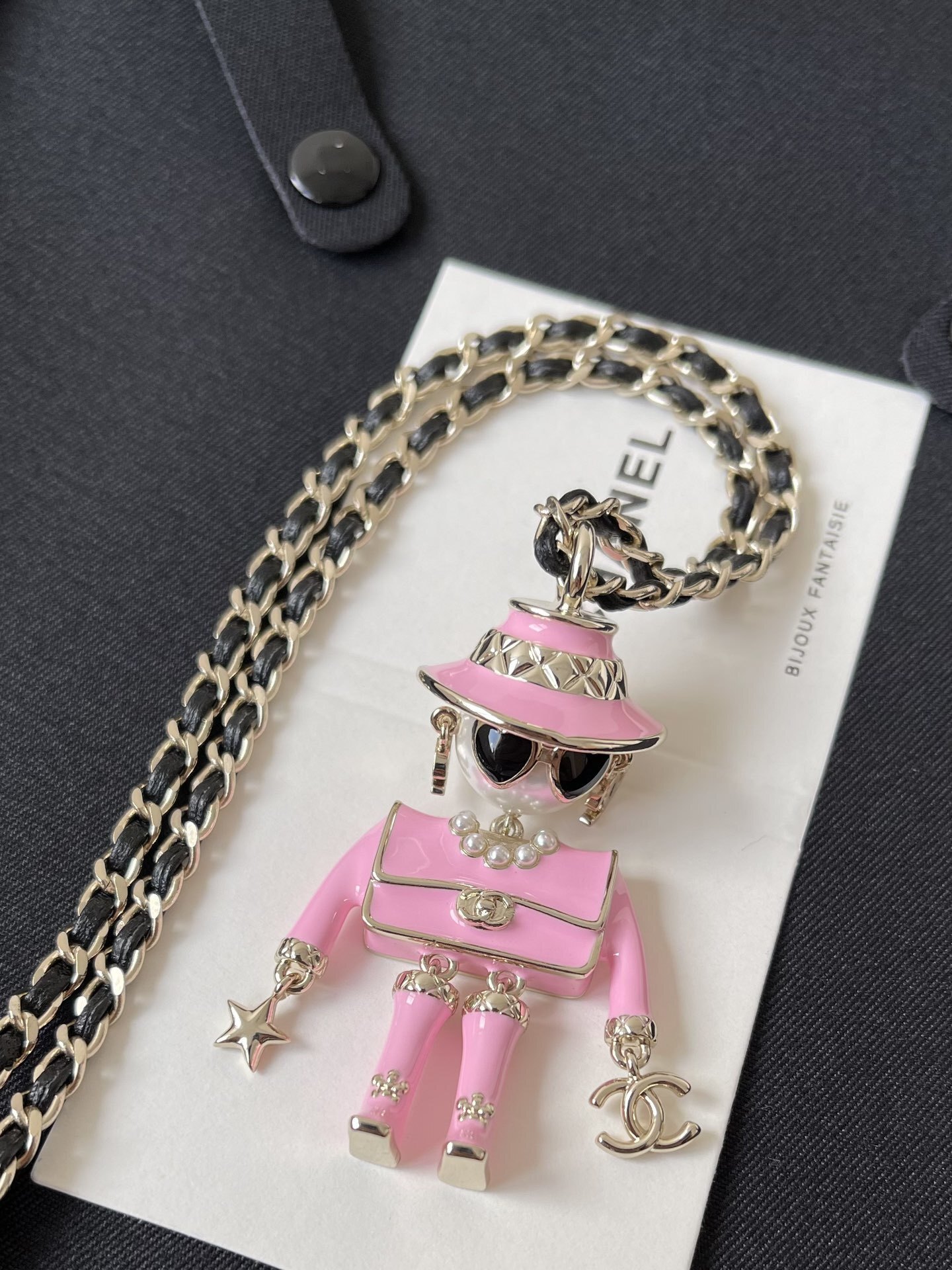 Chanel Robot Pendant Necklace & Earrings - Luxury Fashion Jewelry