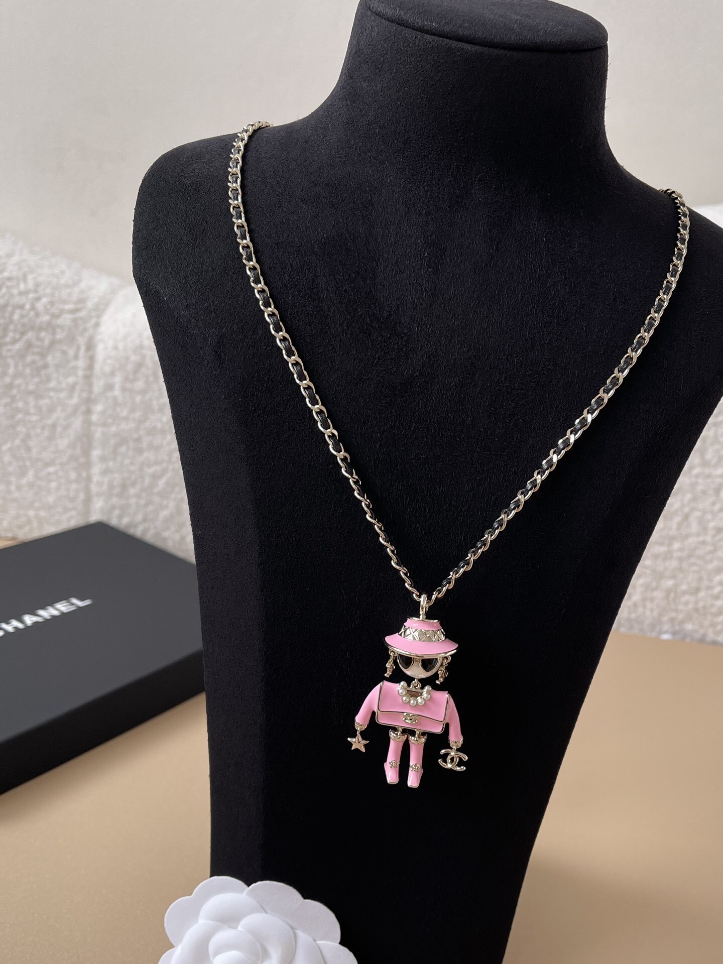 Chanel Robot Pendant Necklace & Earrings - Luxury Fashion Jewelry