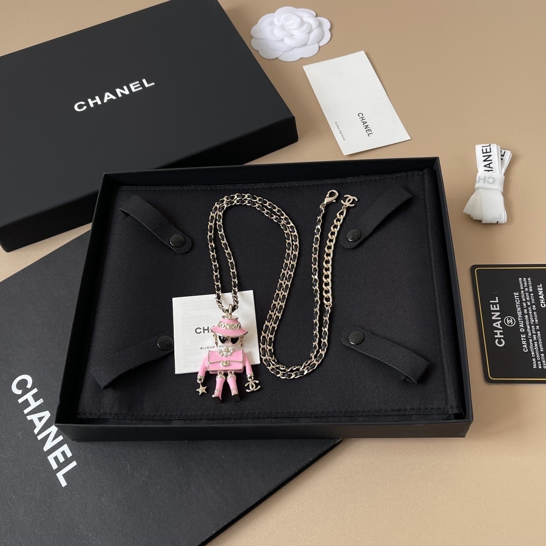 Chanel Robot Pendant Necklace & Earrings - Luxury Fashion Jewelry