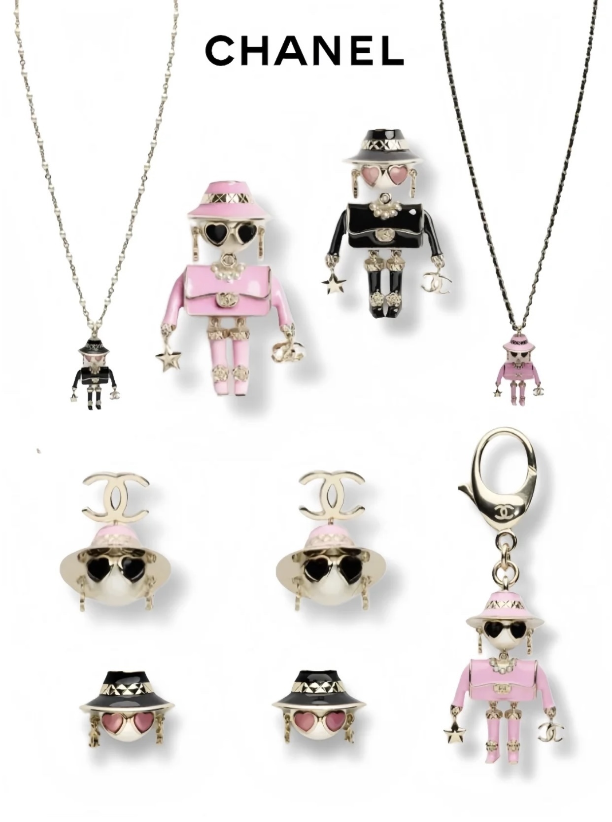 Chanel Robot Pendant Necklace & Earrings – Luxury Fashion Jewelry
