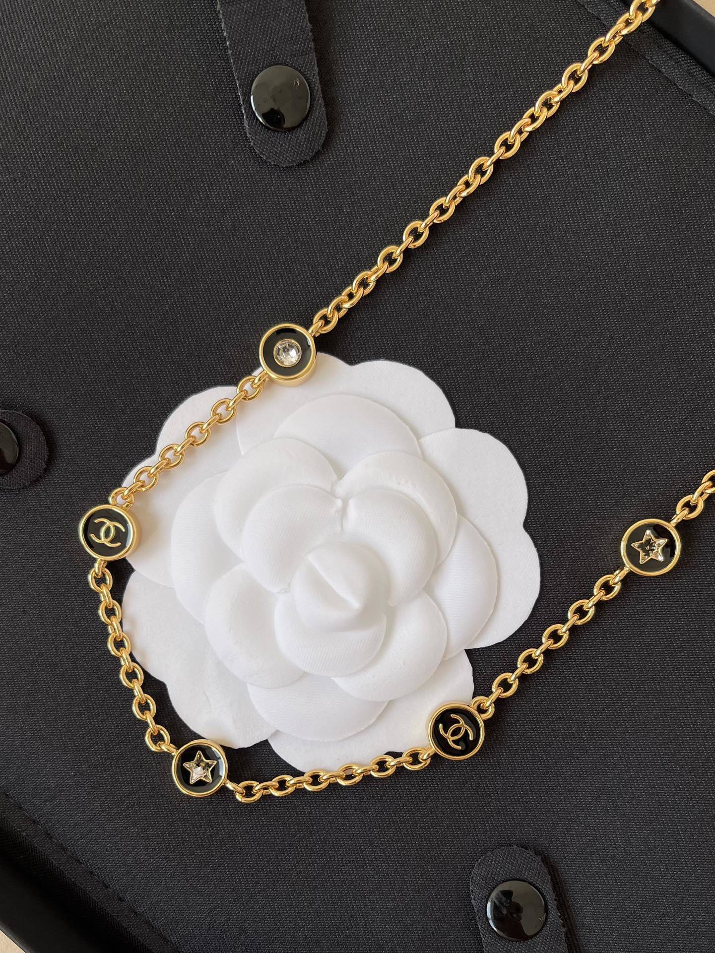 Chanel Gold & Black Resin CC Star Necklace - 2025/26 FW Collection