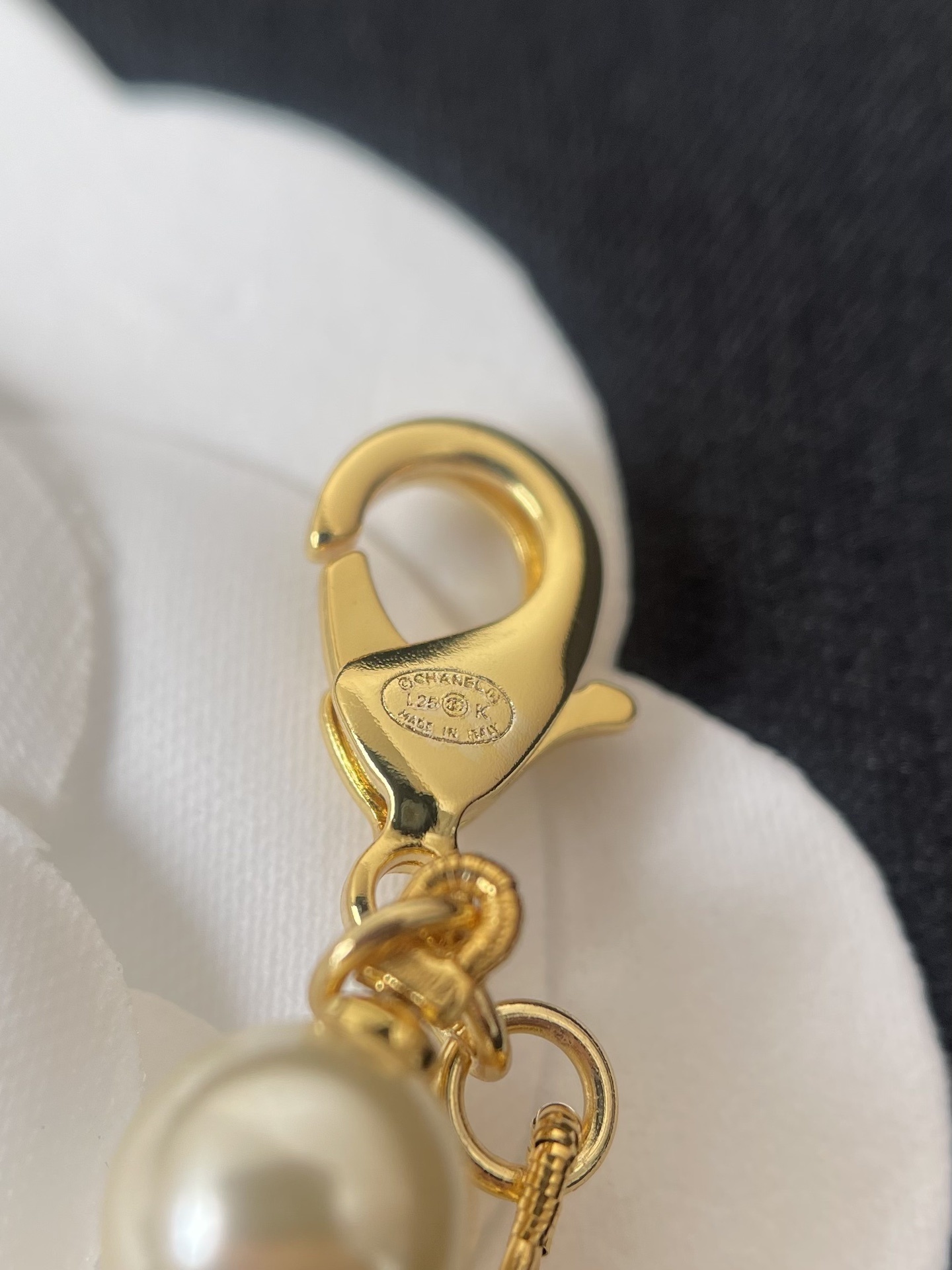 Luxury Double Strand Pearl Necklace with Gold-Tone CC Logo Clasp