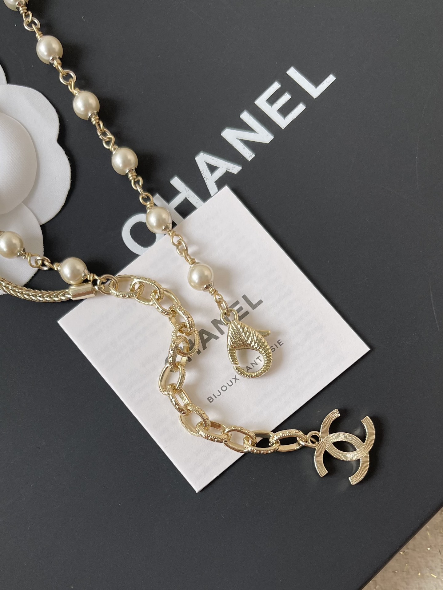 Elegant Long Pearl Bow Necklace Gold Chain Layering Jewelry