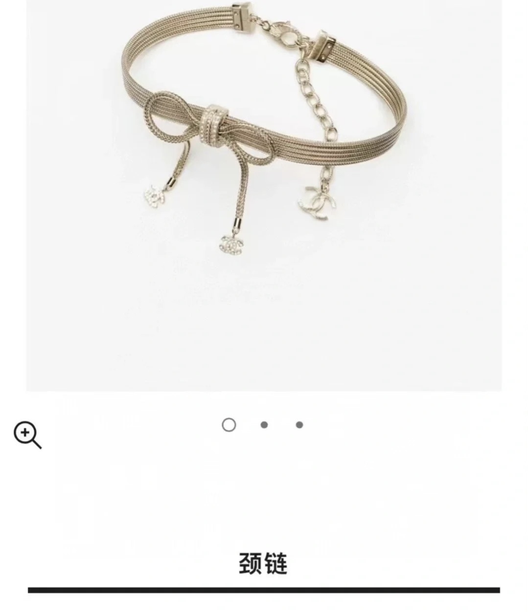 Elegant Bowknot Mesh Choker Necklace with Crystal CC Charms