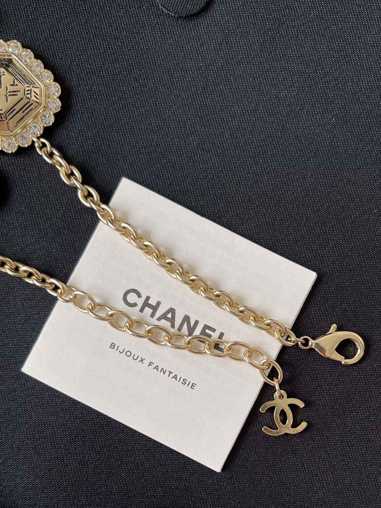 Luxury Chanel Gold Pearl Layered Necklace with Bow & CC Logo