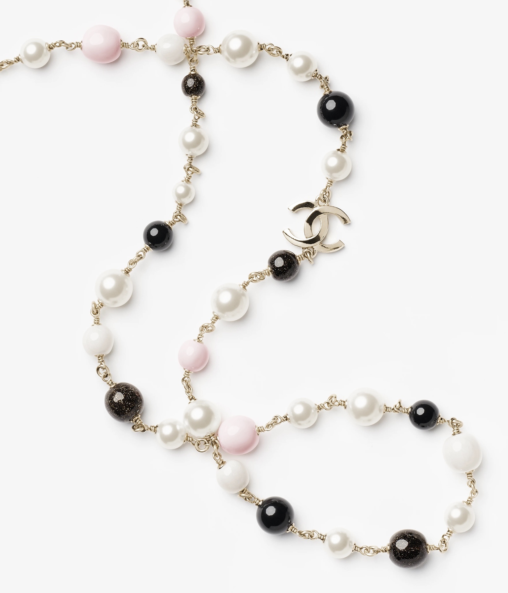 Chanel 2025/26 Long Pearl Necklace with CC Logo Accents