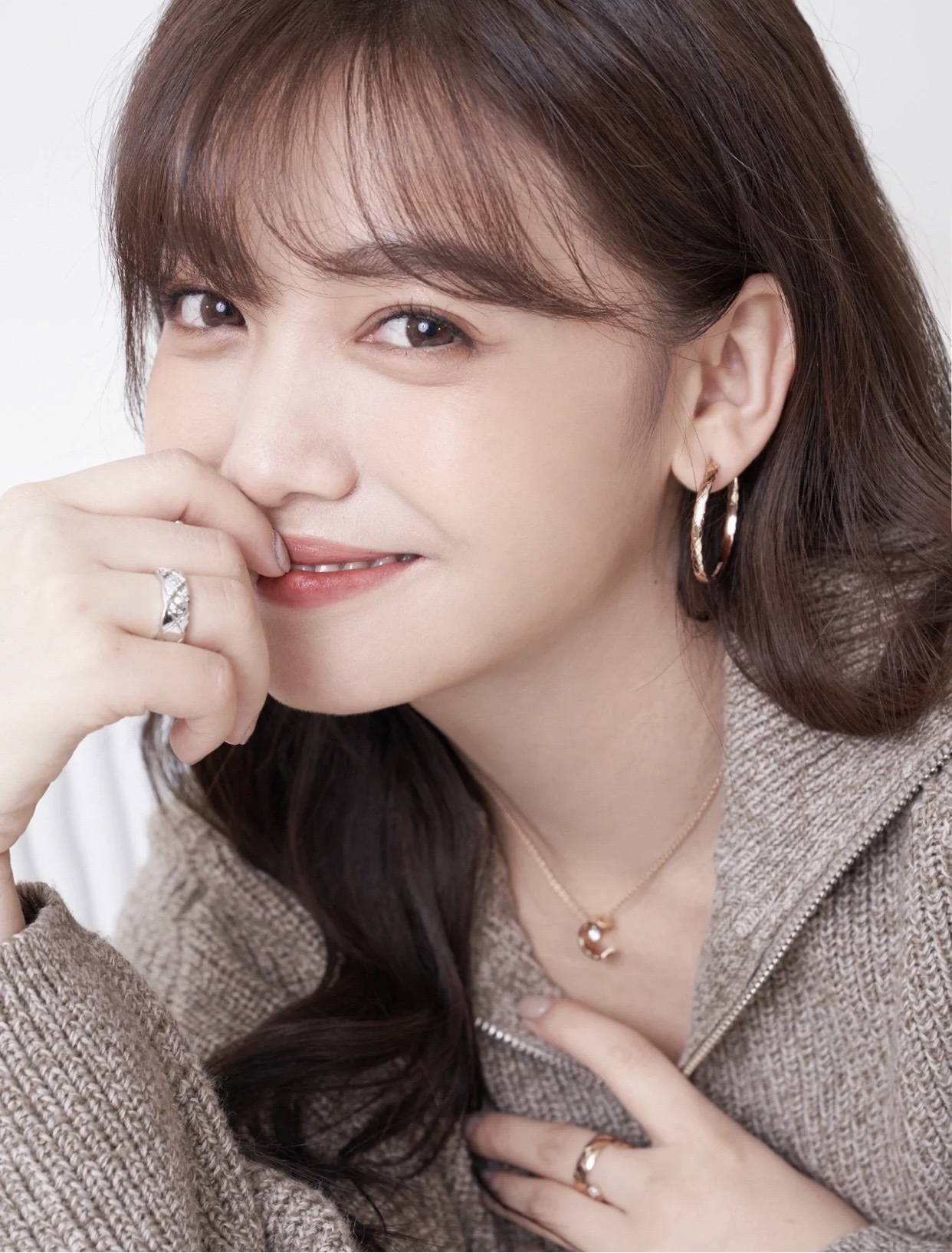 18K Rose Gold Quilted C Pendant Necklace with Brilliant Diamond