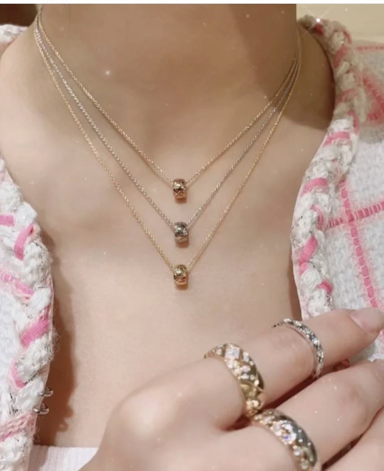 Luxury Layered Double C Pendant Necklace - Elegant Jewelry for Women