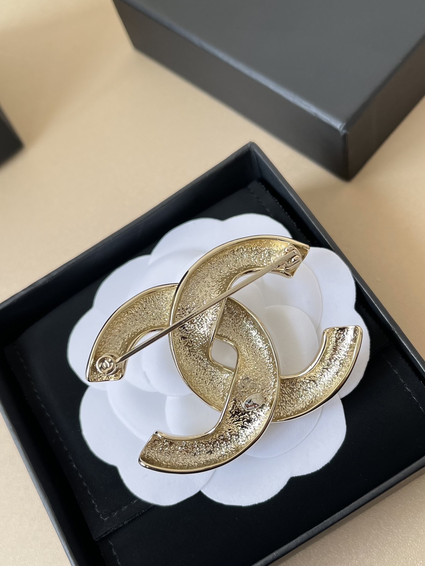 Luxury Chanel Gold-Tone CC Logo Brooch - Iconic Designer Jewelry