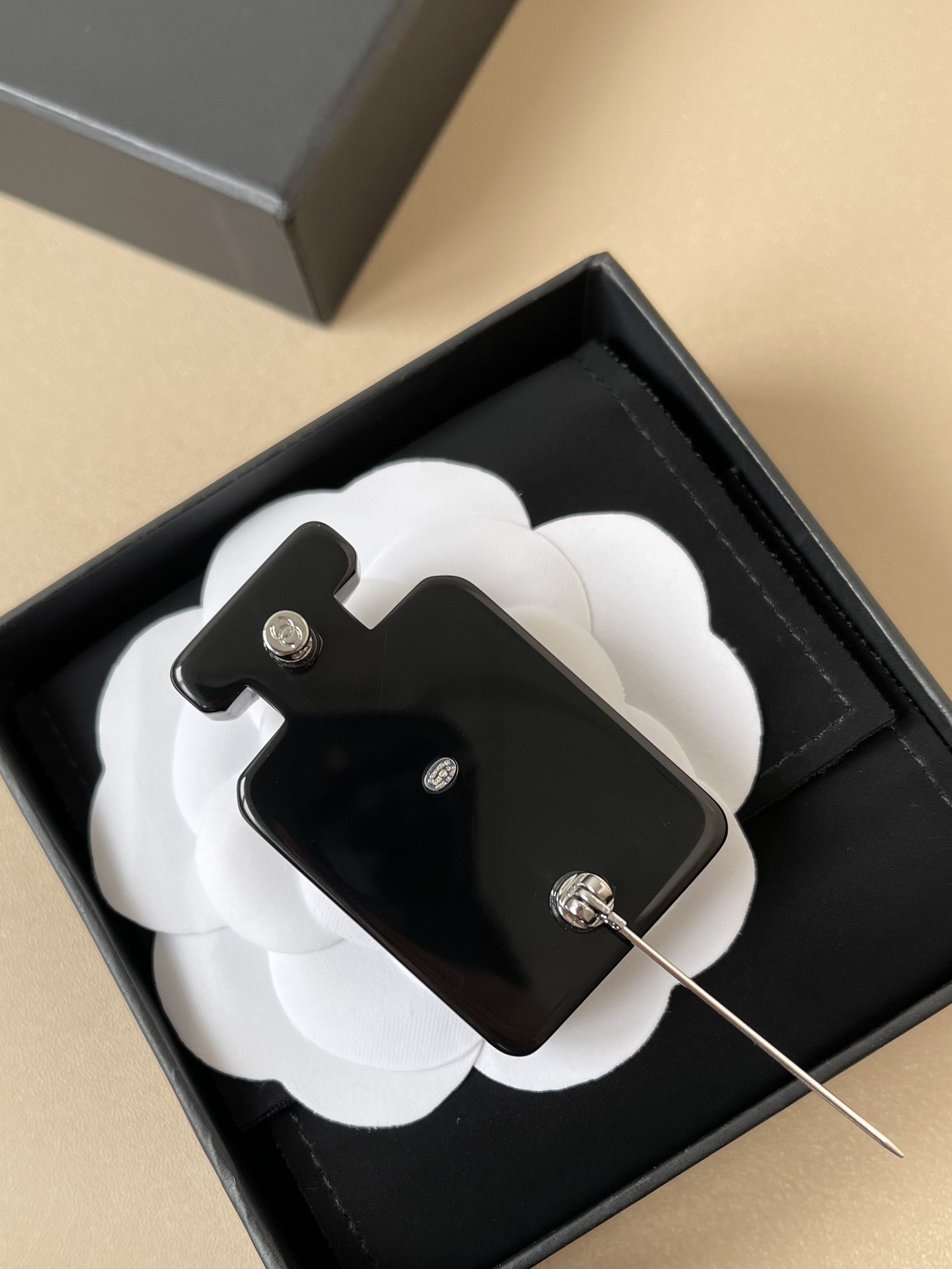 Elegant Crystal CC Logo & No. 5 Perfume Bottle Brooch Pin Collection