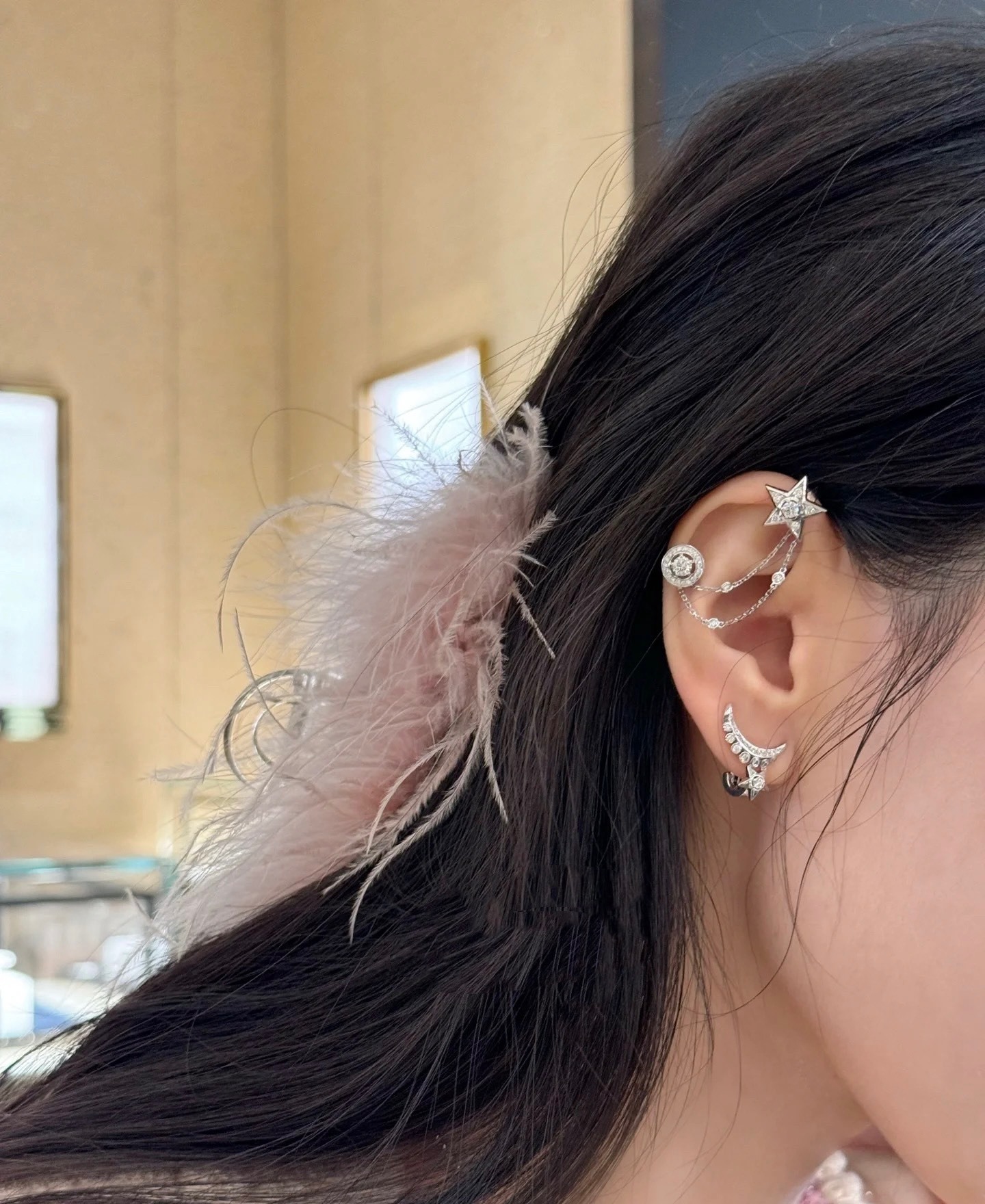 Celestial Moon and Star Silver Earrings - Sparkling CZ Studs