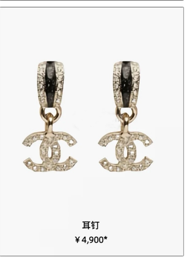 Luxury Chanel CC Logo Crystal Drop Earrings in Gold Tone