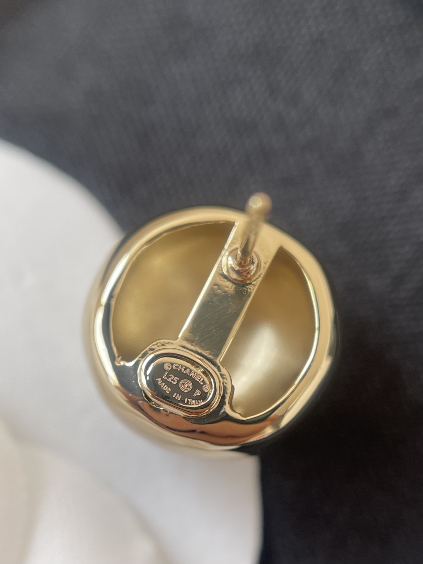 Elegant Chanel Gold CC Logo Stud Earrings & Charm Necklace Set