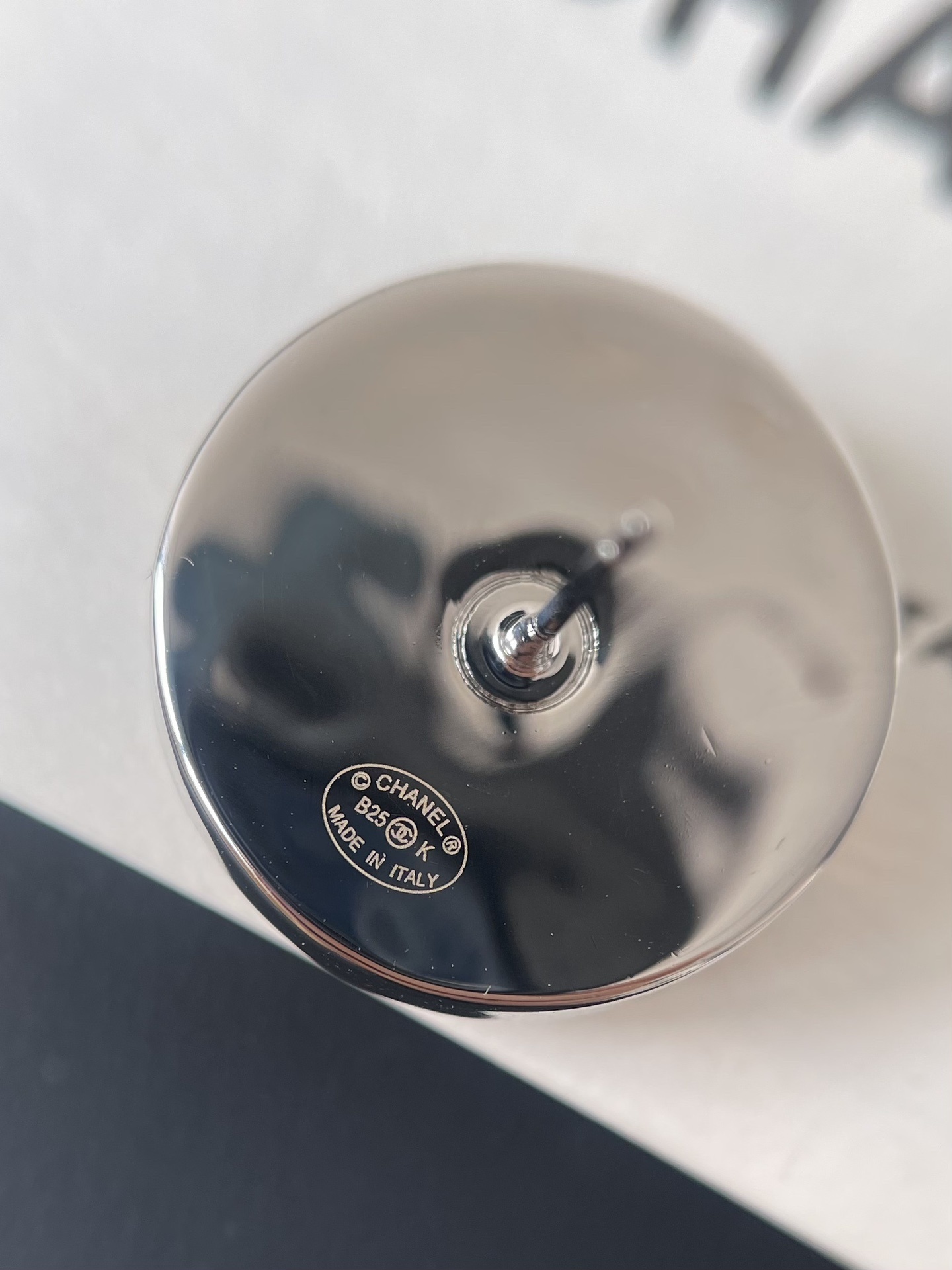 Luxury CC Logo Round Button Stud Earrings - Elegant Vintage Design