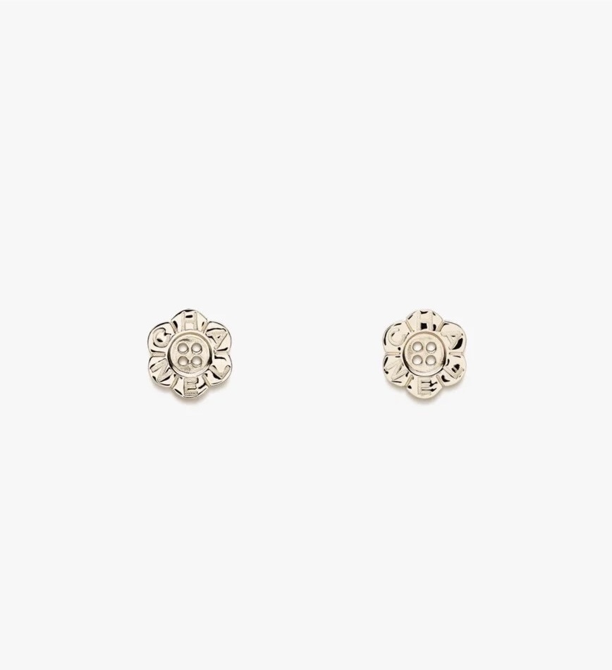 Chanel Gold Flower Button Stud Earrings – Luxury Vintage Style