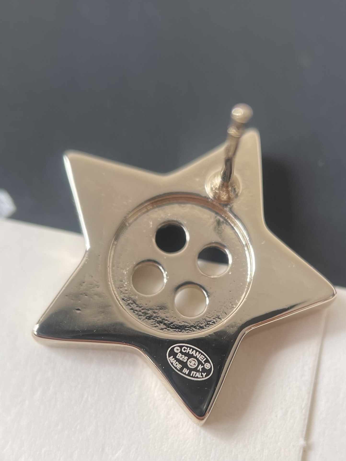 Elegant Gold Star Button Stud Earrings - Vintage Chic Jewelry