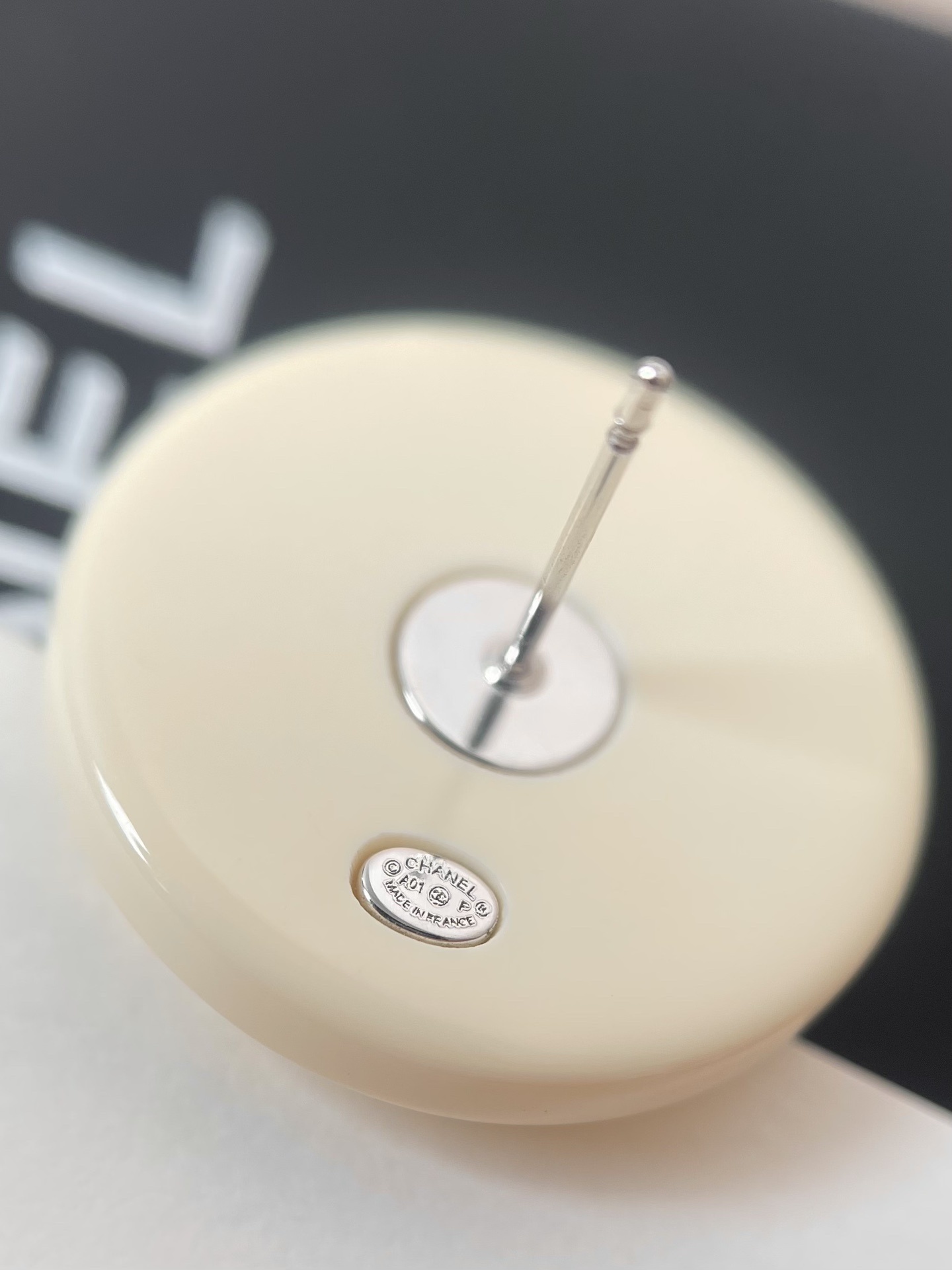 Chanel Classic Cream Round Button Stud Earrings - Luxury Jewelry