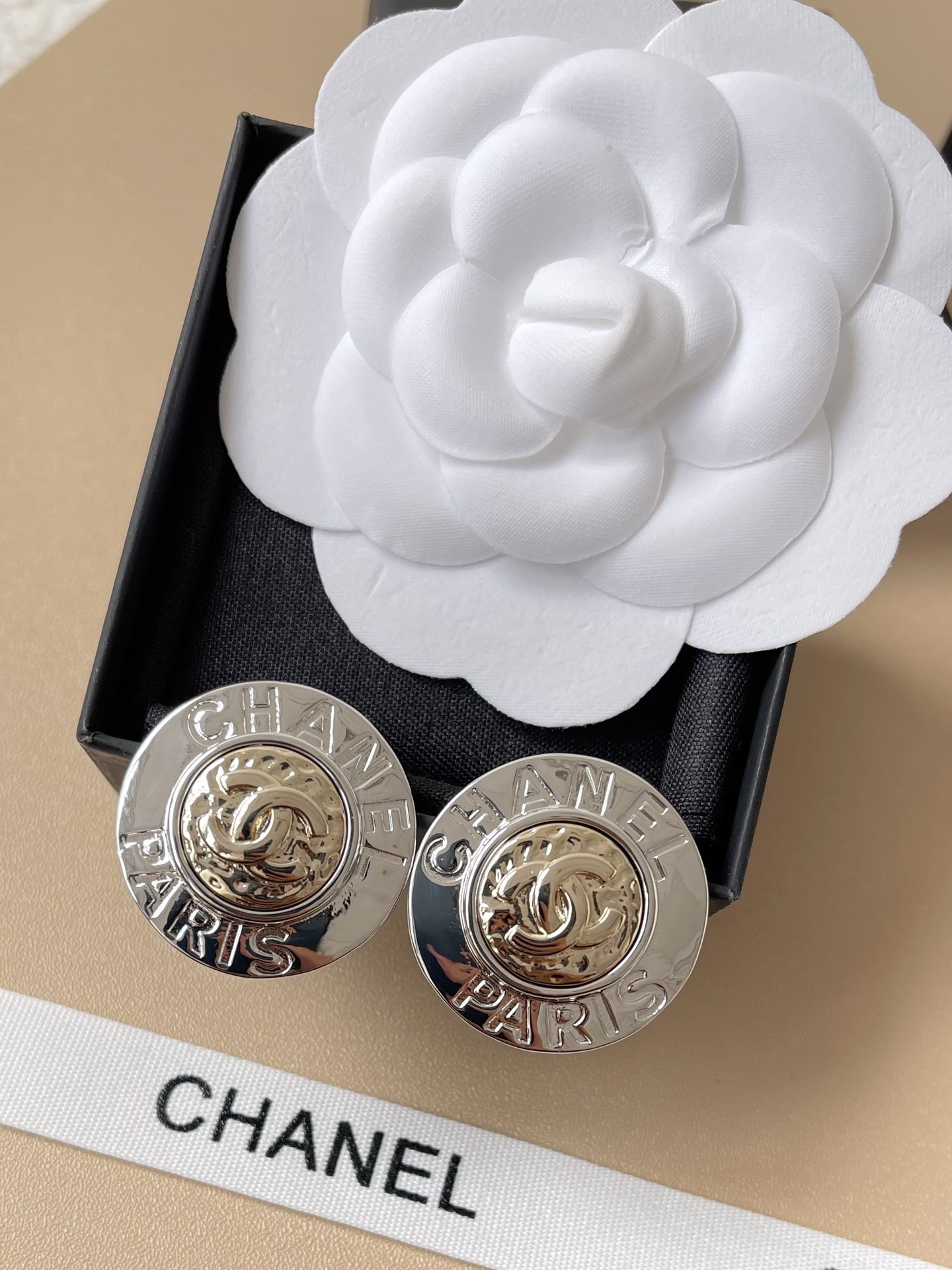 Chanel Paris CC Logo Two-Tone Stud Earrings 2025/26 Collection