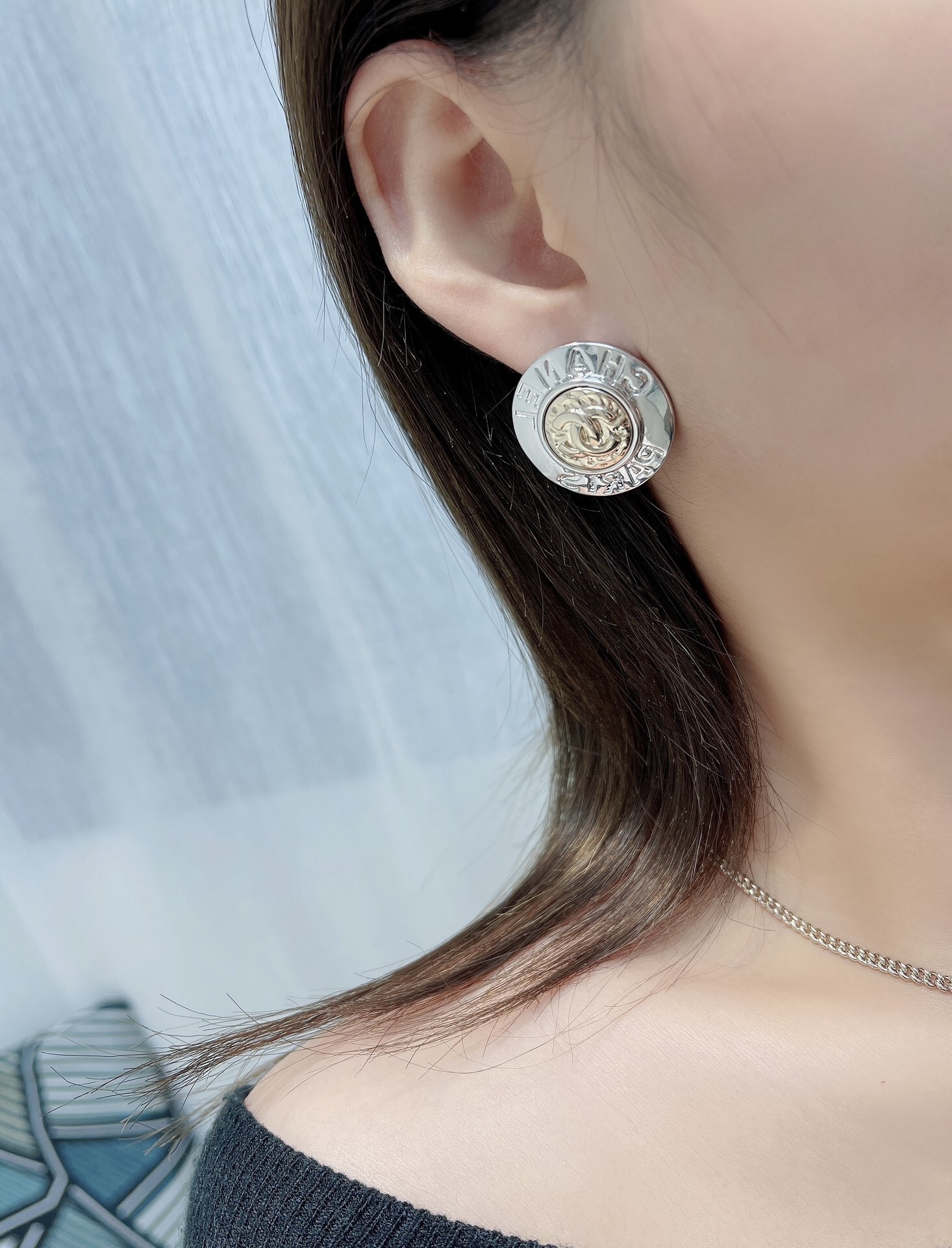 Chanel Paris CC Logo Two-Tone Stud Earrings 2025/26 Collection