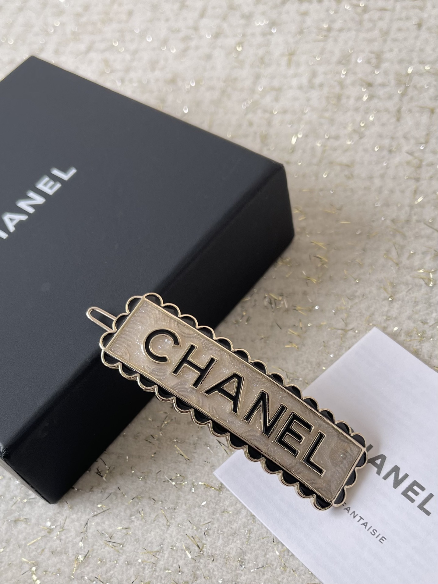 Elegant Chanel Logo Hair Clip - Luxury Designer Barrette