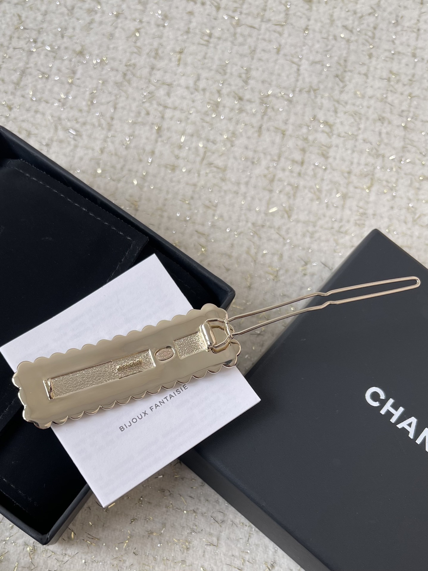 Elegant Chanel Logo Hair Clip - Luxury Designer Barrette