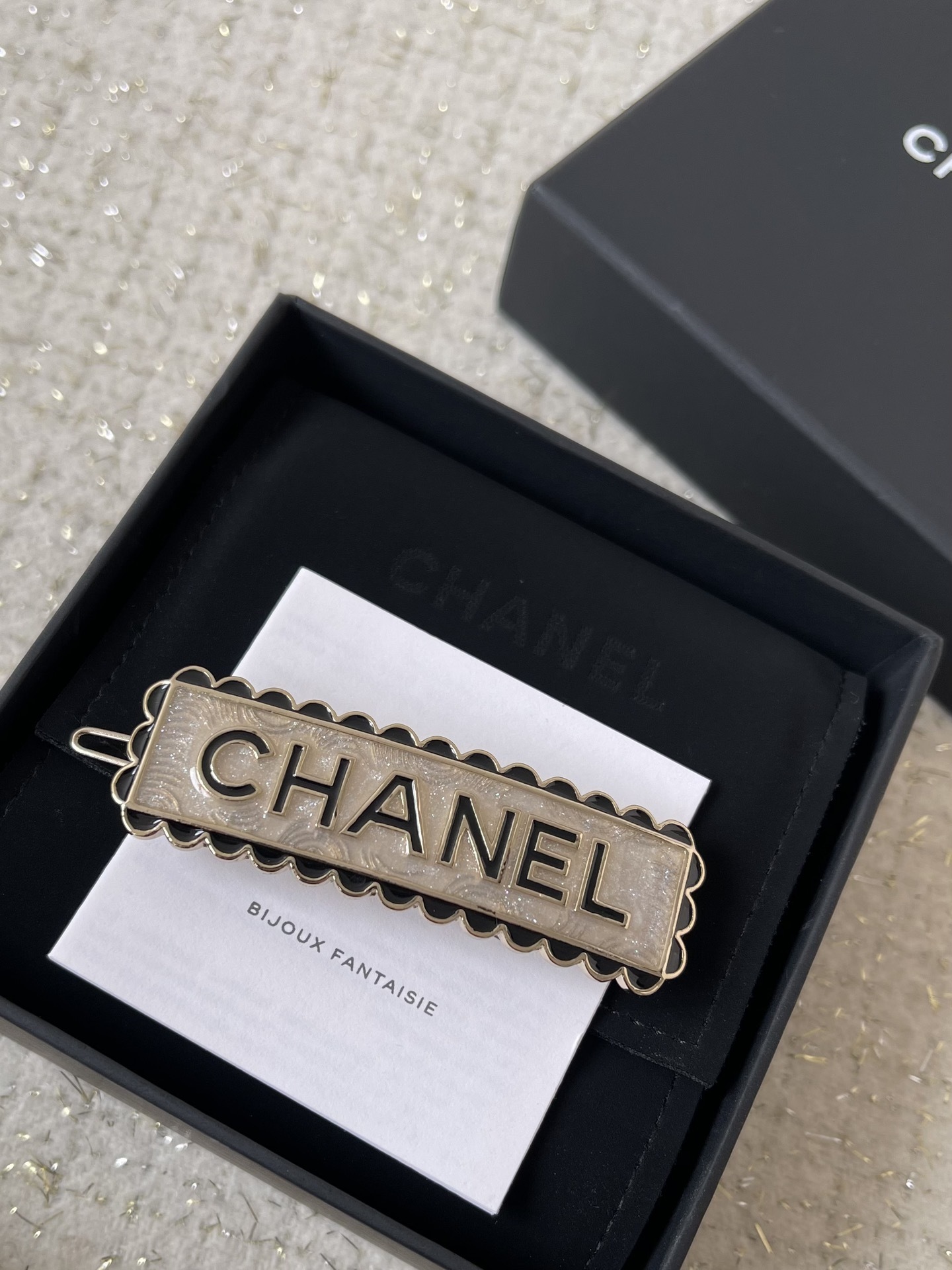 Elegant Chanel Logo Hair Clip - Luxury Designer Barrette