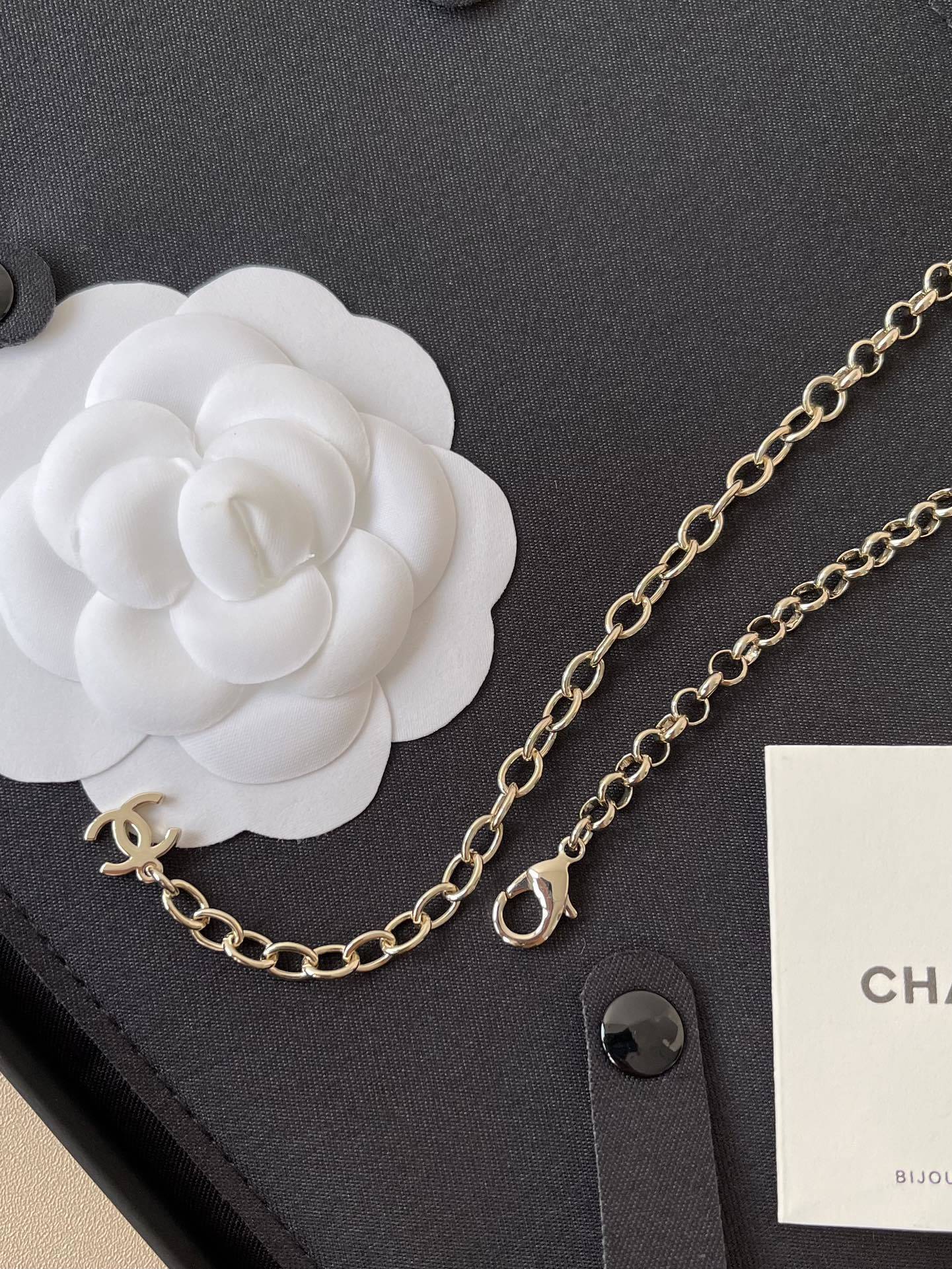 Chanel Gold Floral Necklace & Waist Chain with Pink Crystals