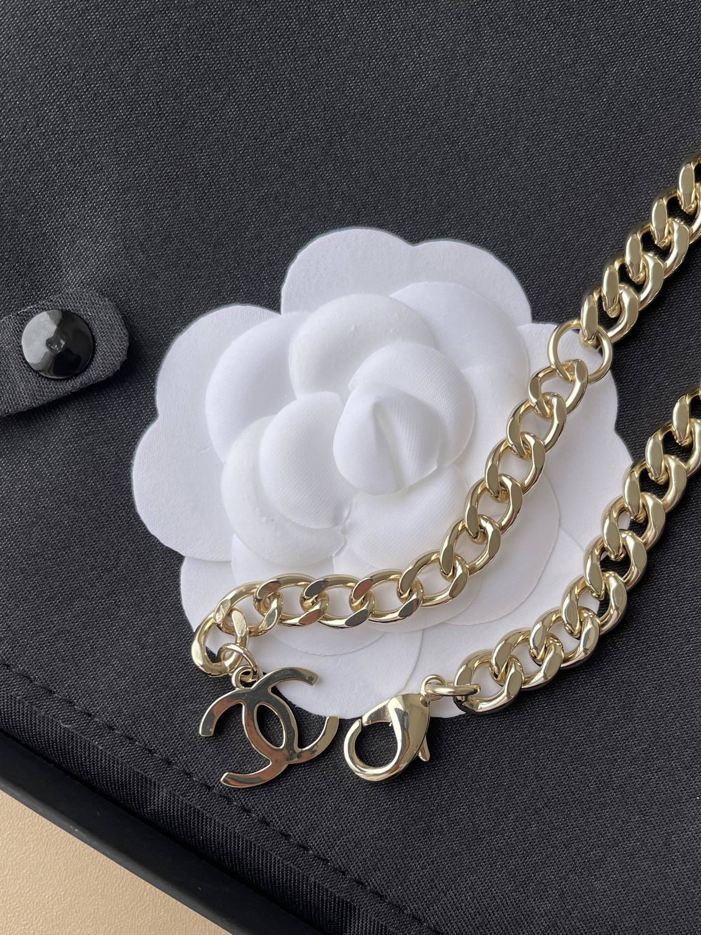 Chanel Gold Chain Belt Necklace with CC Padlock Charm 2024/25